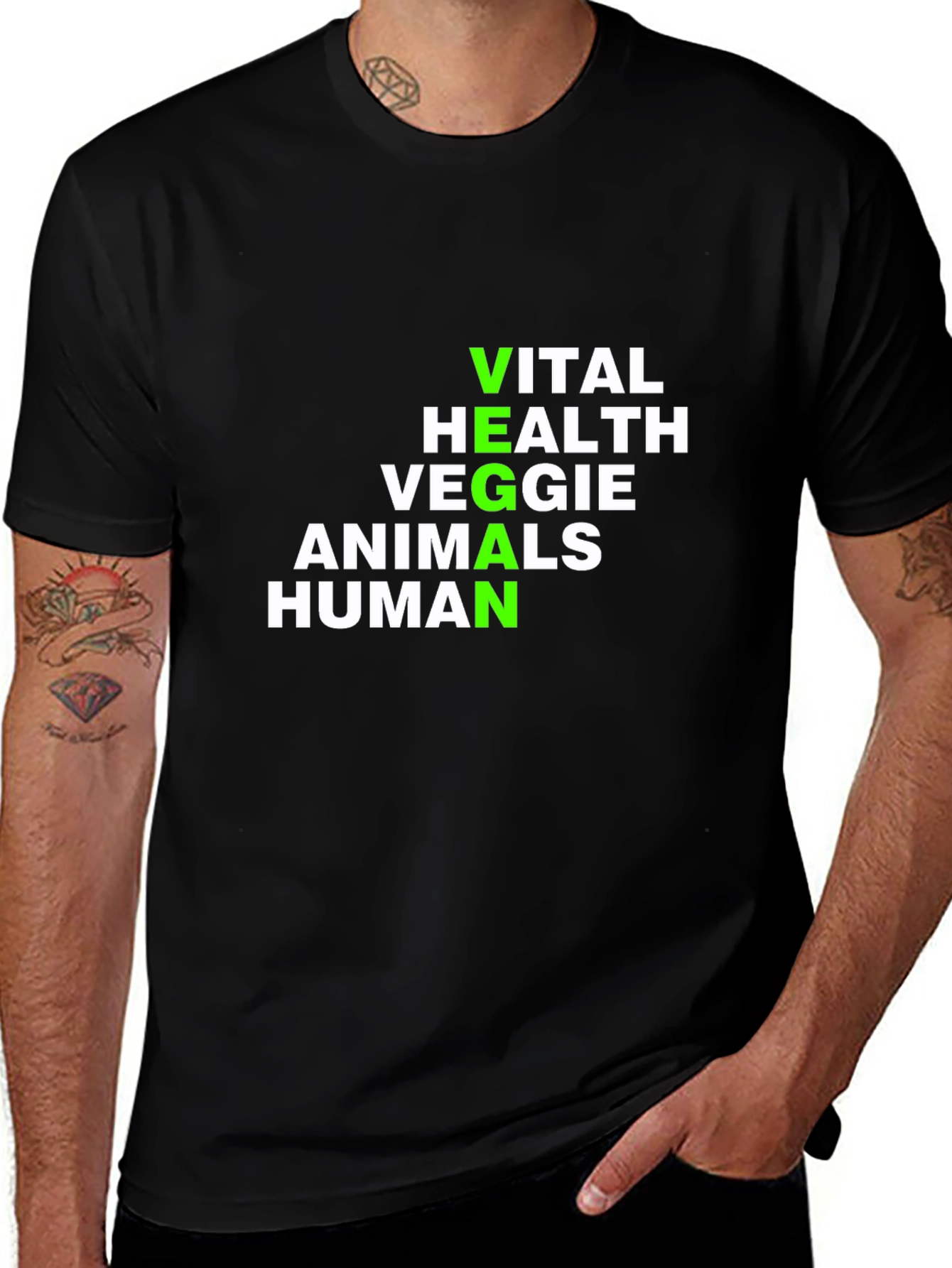 Variant 29 of Vegan Definition T-Shirt - Vital Health Veggie Animals Human