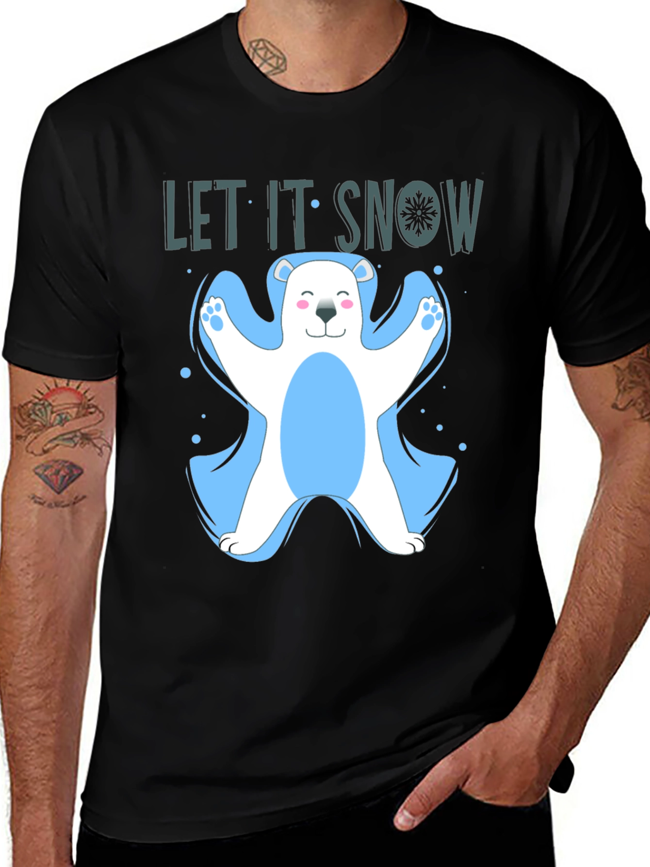 Variant 23 of Let It Snow Polar Bear Graphic T-Shirt