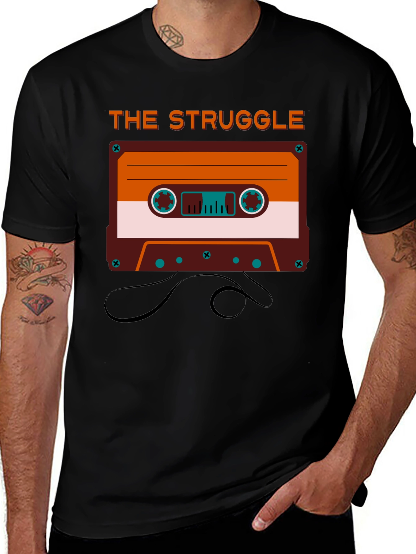 Variant 27 of The Struggle Cassette Tape Graphic T-Shirt