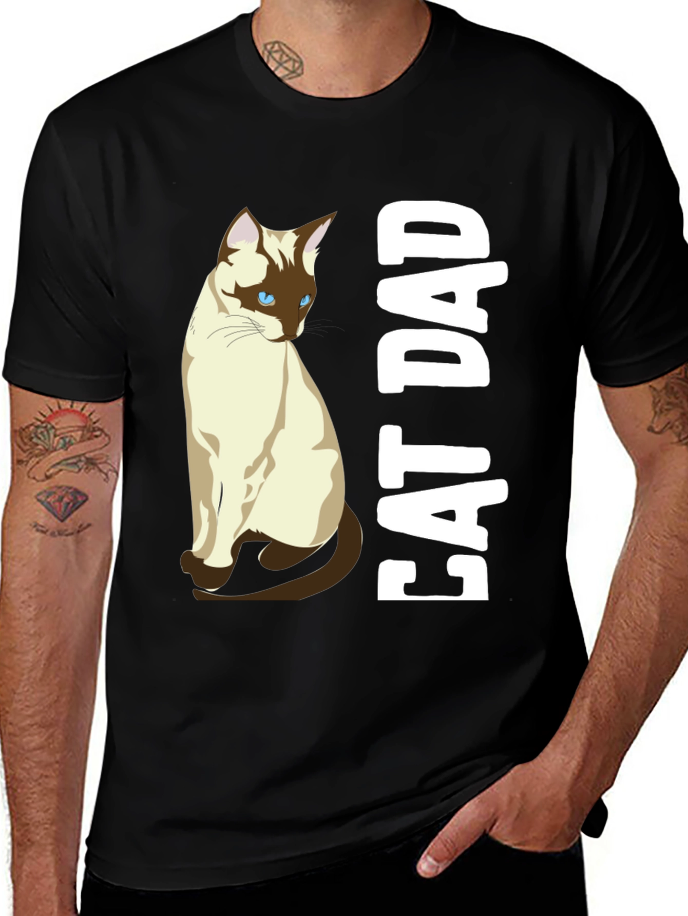 Variant 11 of Cat Dad T-Shirt: Siamese Cat Lover Gift