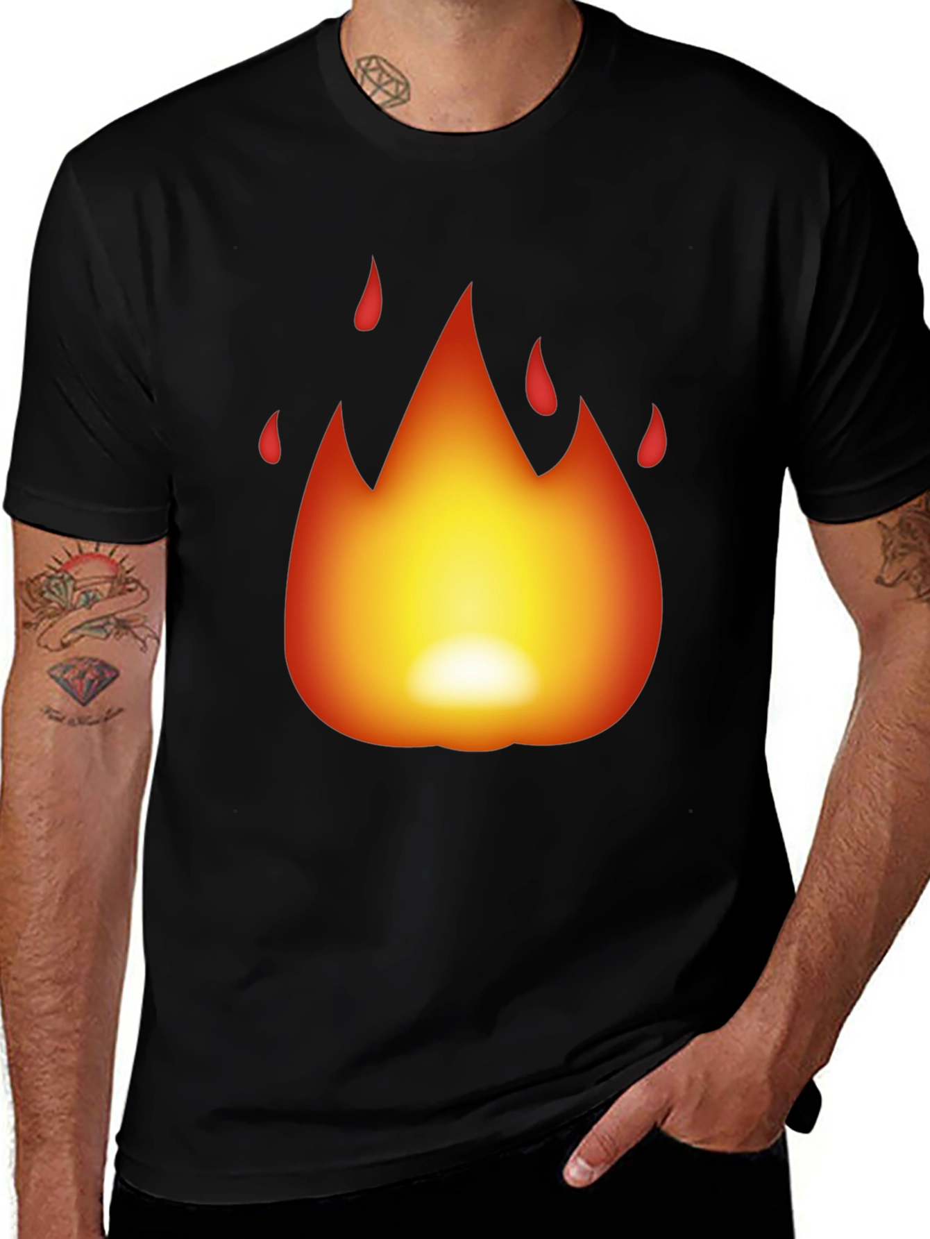 Variant 21 of Flaming Hot Graphic Tee - Bold Black T-Shirt