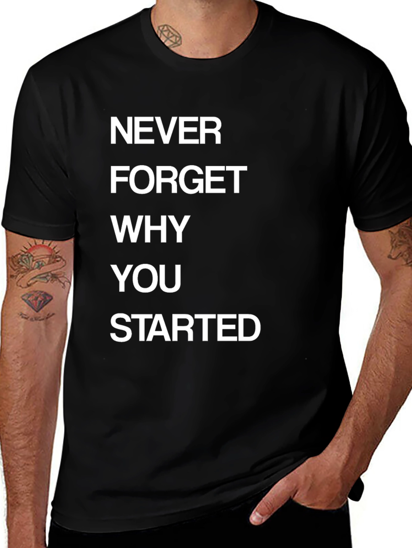 Variant 4 of Motivational T-Shirt - Never Forget Why You Started