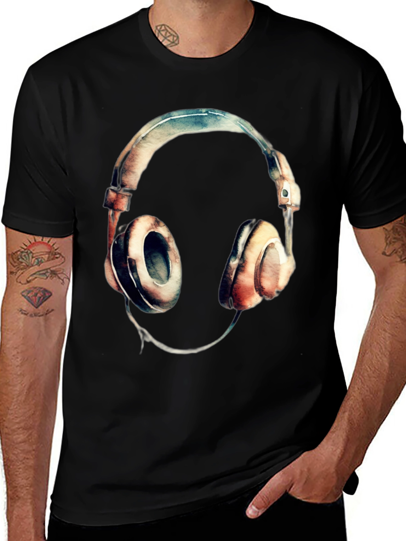 Variant 15 of Headphone Graphic Tee - Music Lover's T-Shirt