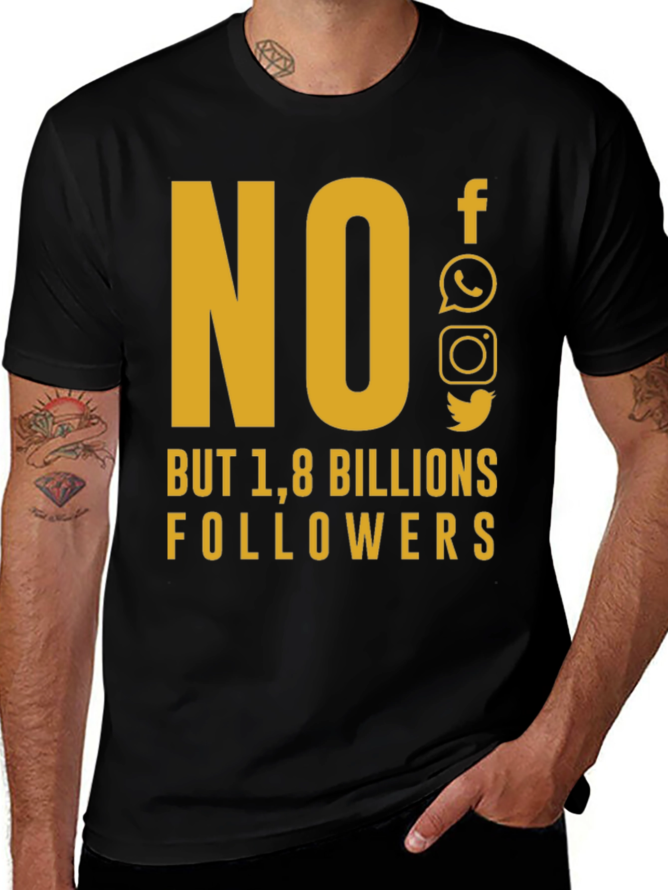 Variant 29 of Social Media Humor T-Shirt - 1.8 Billion Followers