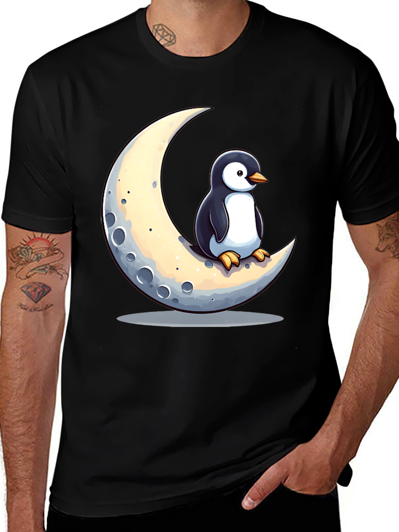 Variant 12 of Penguin on the Moon Graphic Tee