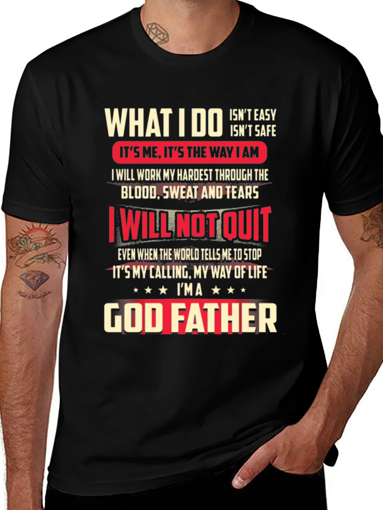 Variant 22 of Godfather T-Shirt: "What I Do Isn't Easy" Graphic Tee