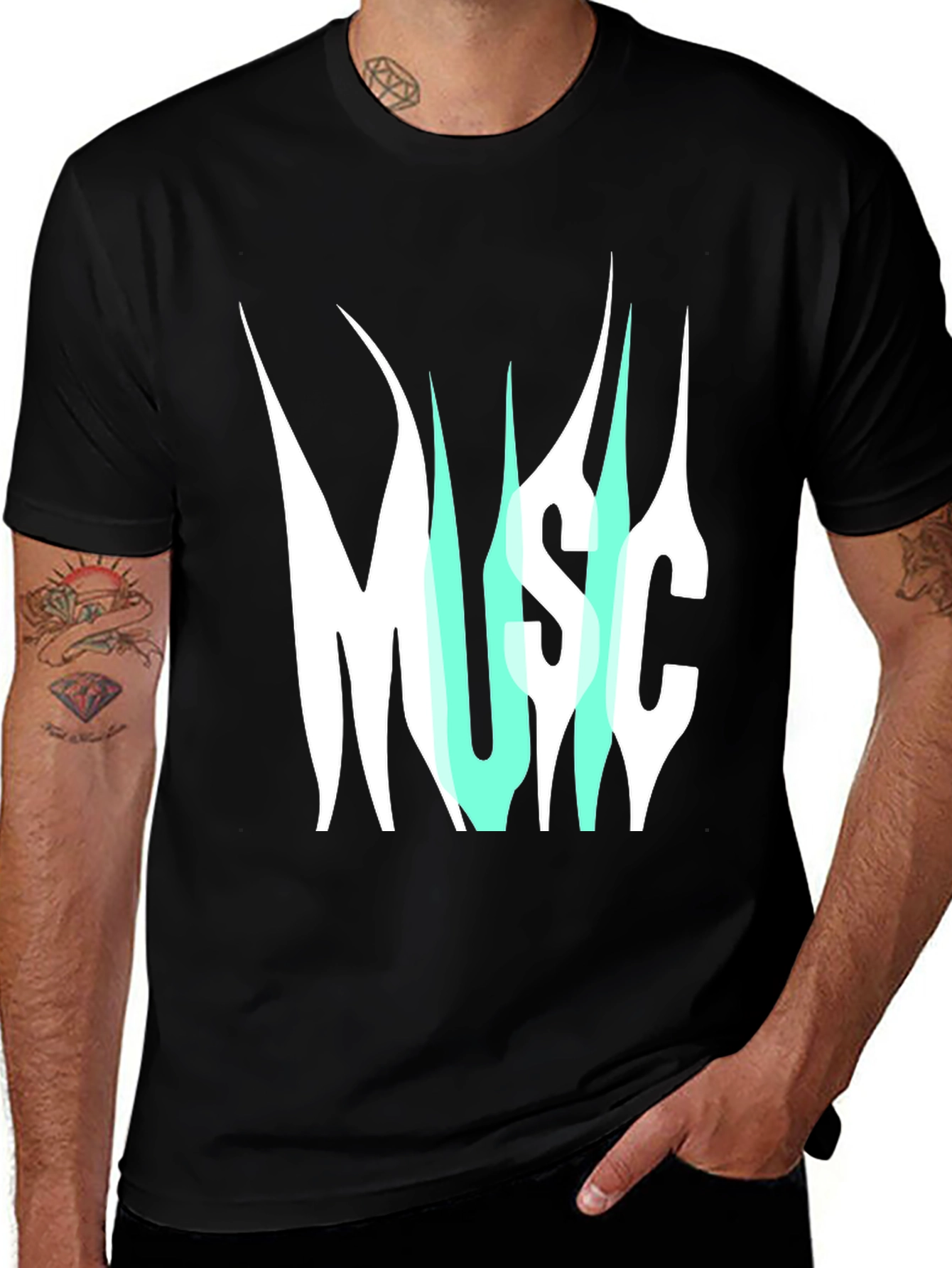 Variant 16 of Music Graphic Print T-Shirt - Modern Style