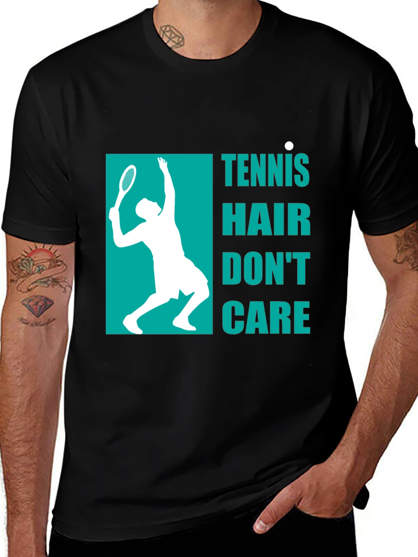 Variant 29 of Tennis Hair Don't Care Graphic Tee
