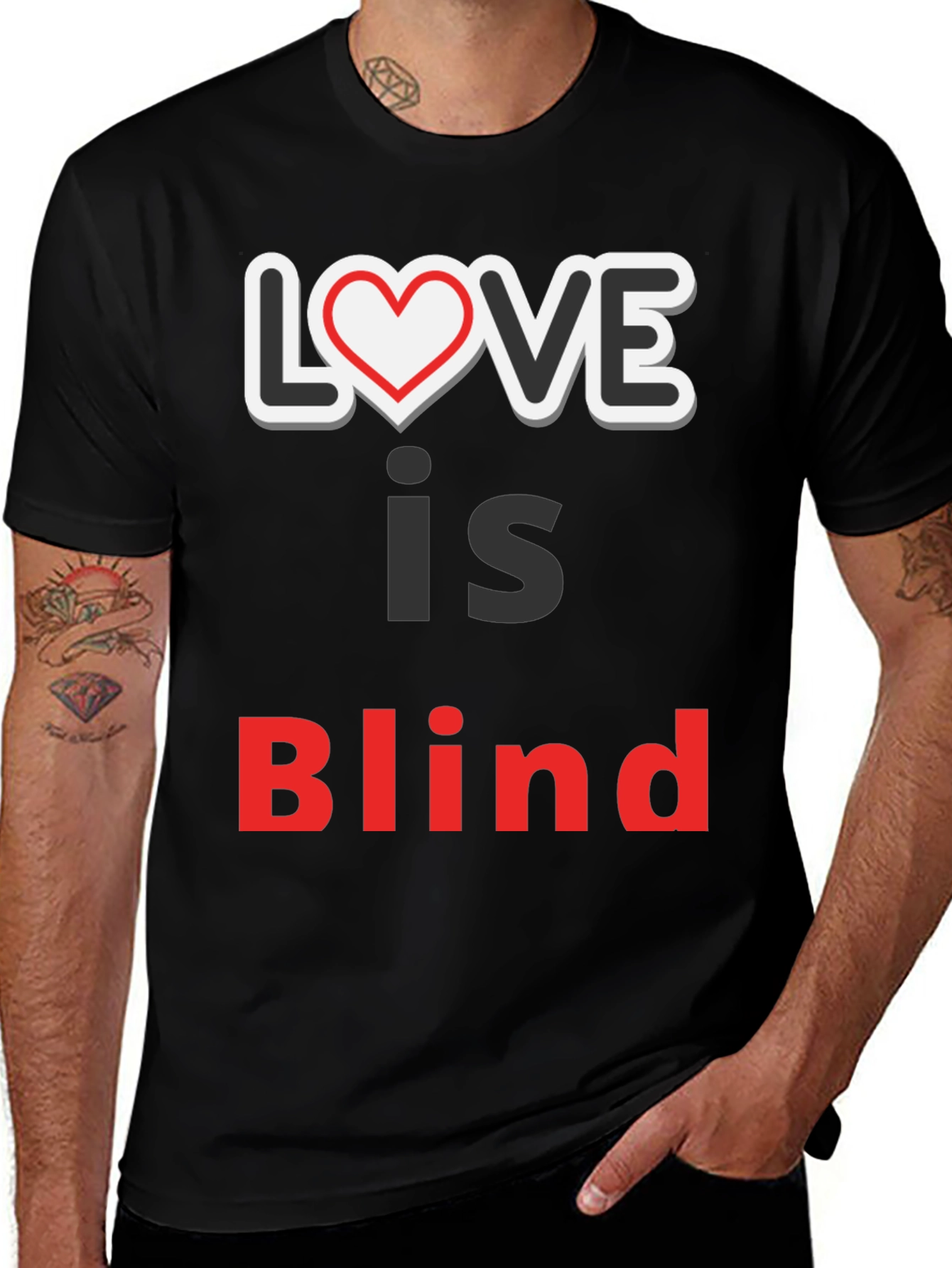 Variant 22 of Love Is Blind Graphic Tee - Trendy Slogan Shirt