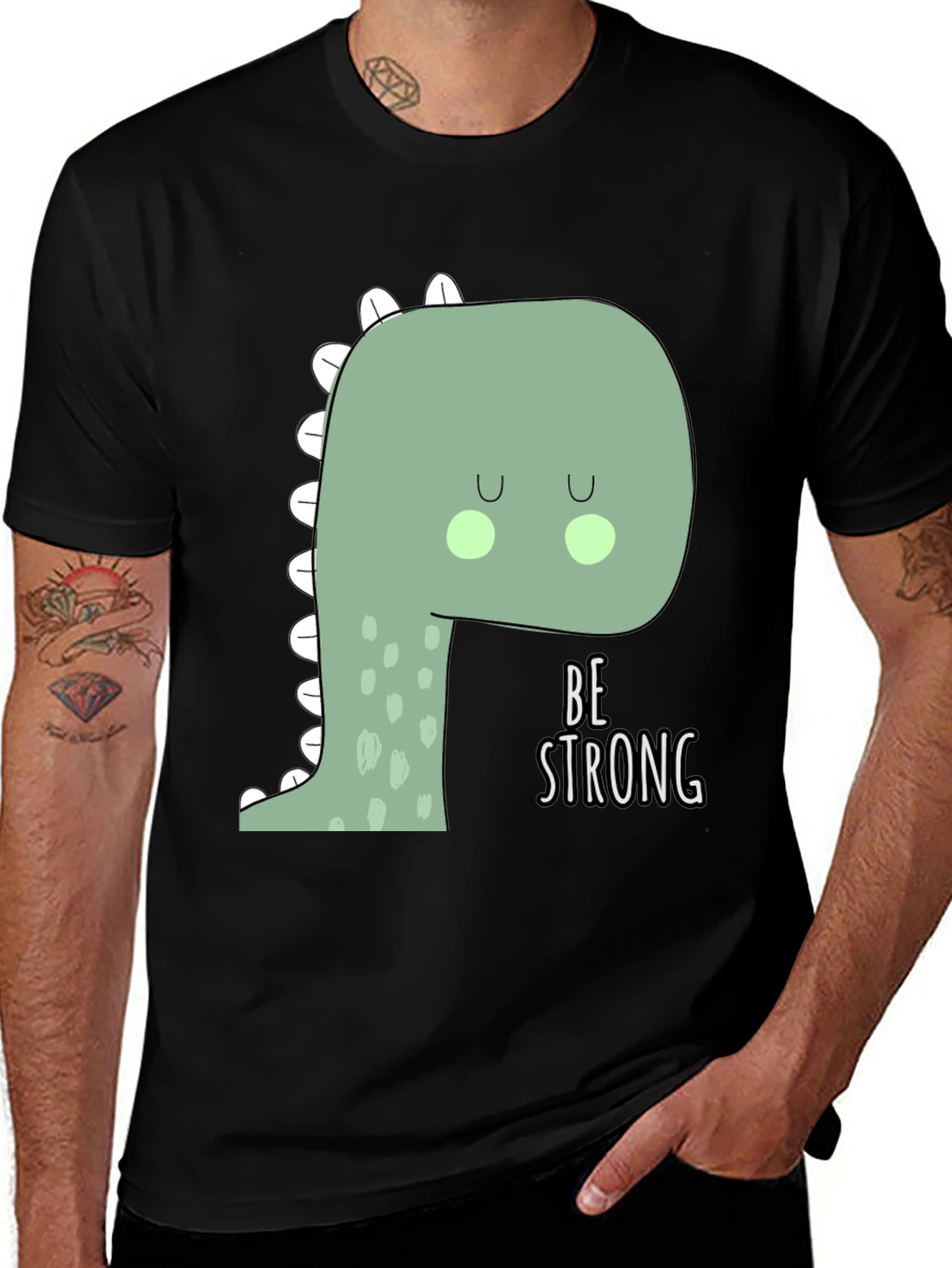 Variant 18 of Be Strong Dino Tee - Black T-Shirt