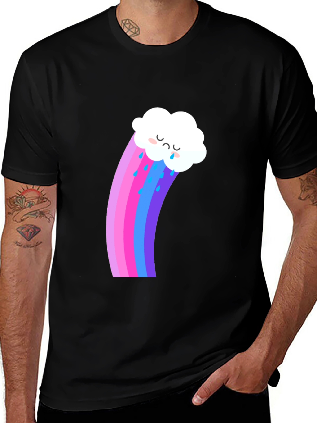 Variant 24 of Sad Cloud Rainbow Graphic T-Shirt