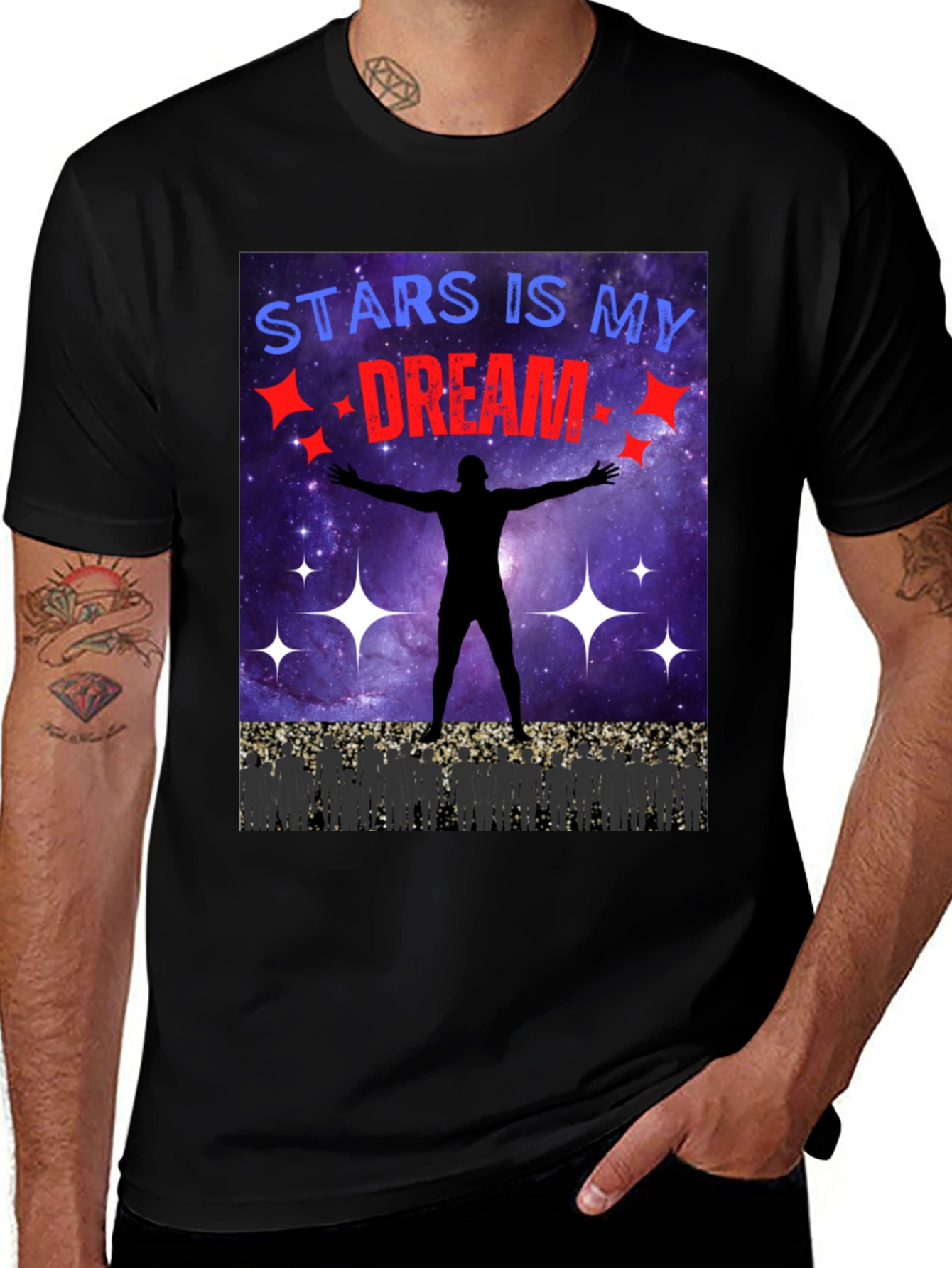 Variant 20 of Stars Is My Dream T-Shirt - Black