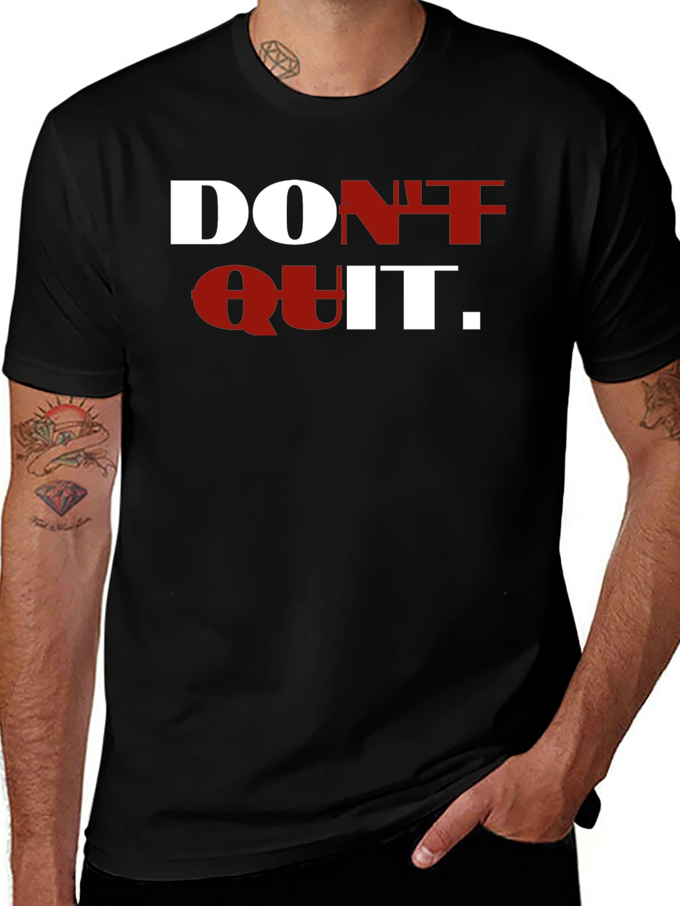 Variant 16 of Motivational Don't Quit T-Shirt - Black