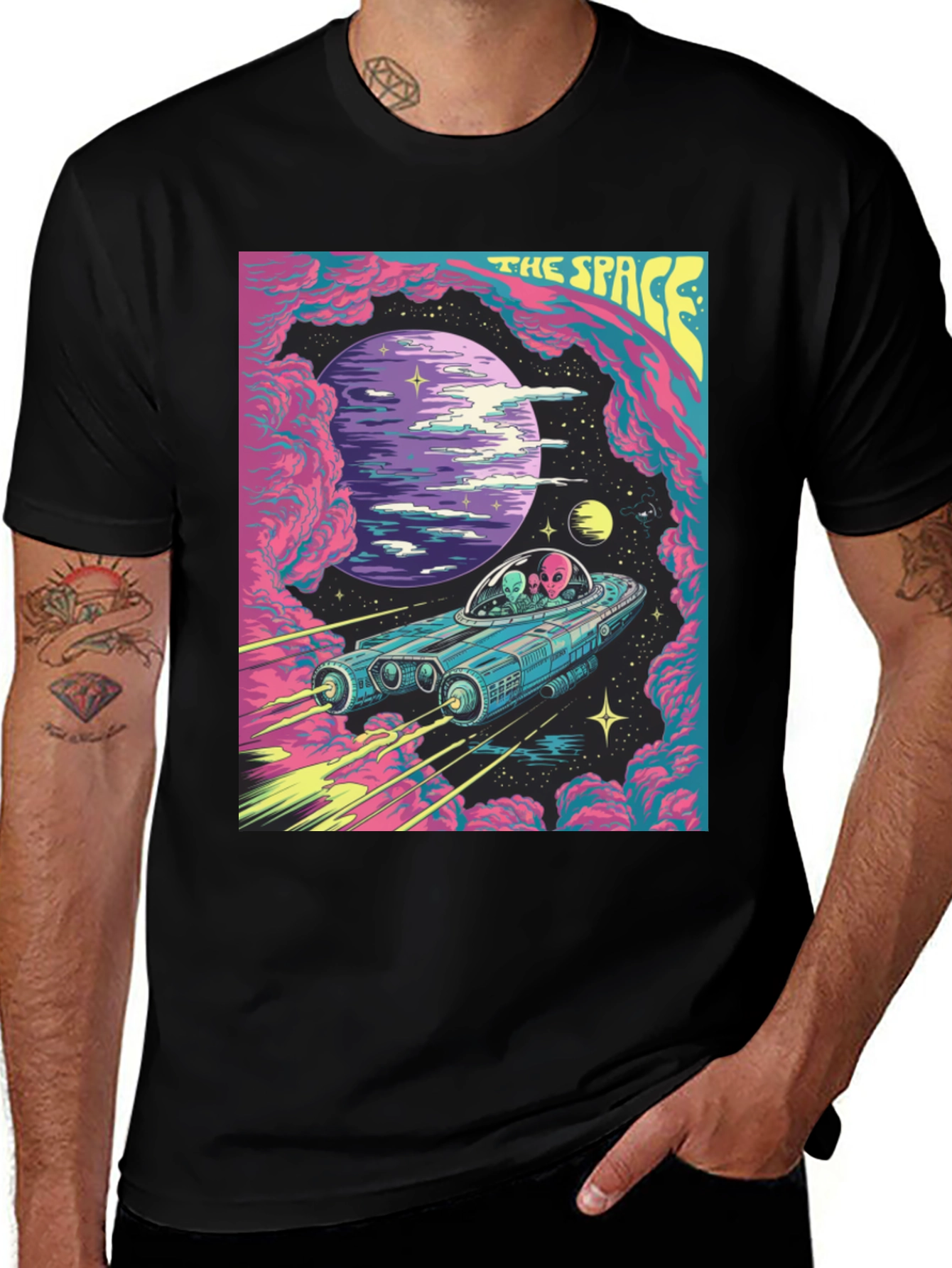 Variant 21 of Retro Space Alien T-Shirt