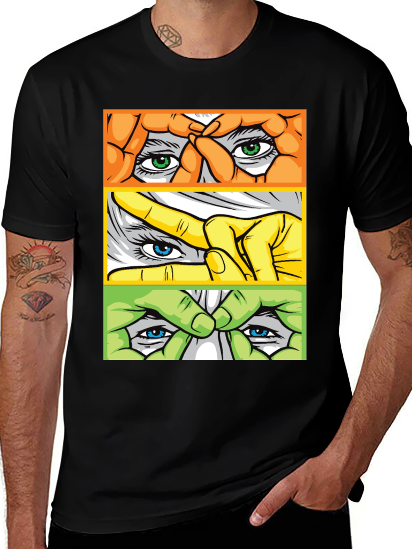 Variant 18 of Eye See You Black Graphic T-Shirt