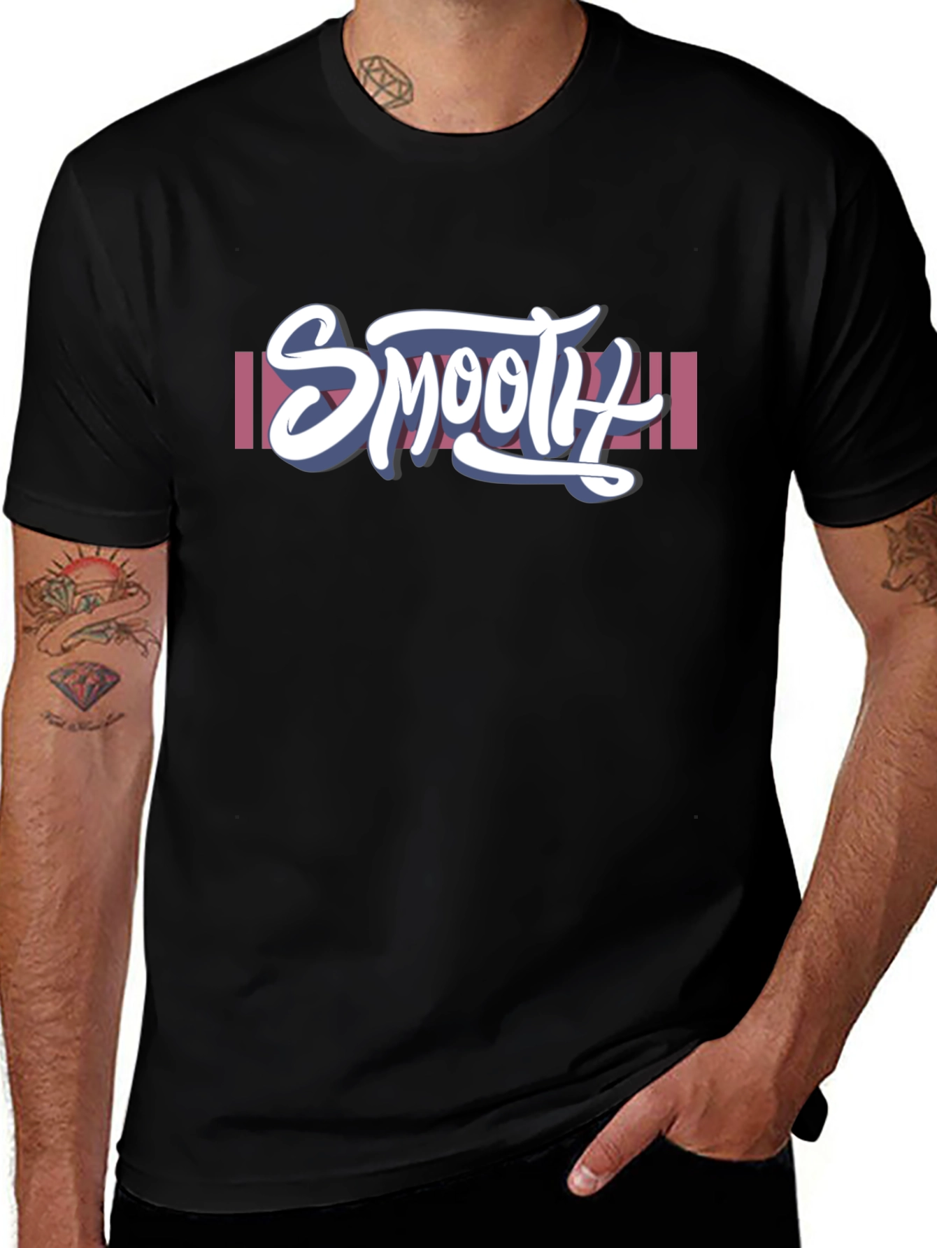 Variant 22 of Smooth Graphic Tee - Men's Black T-Shirt