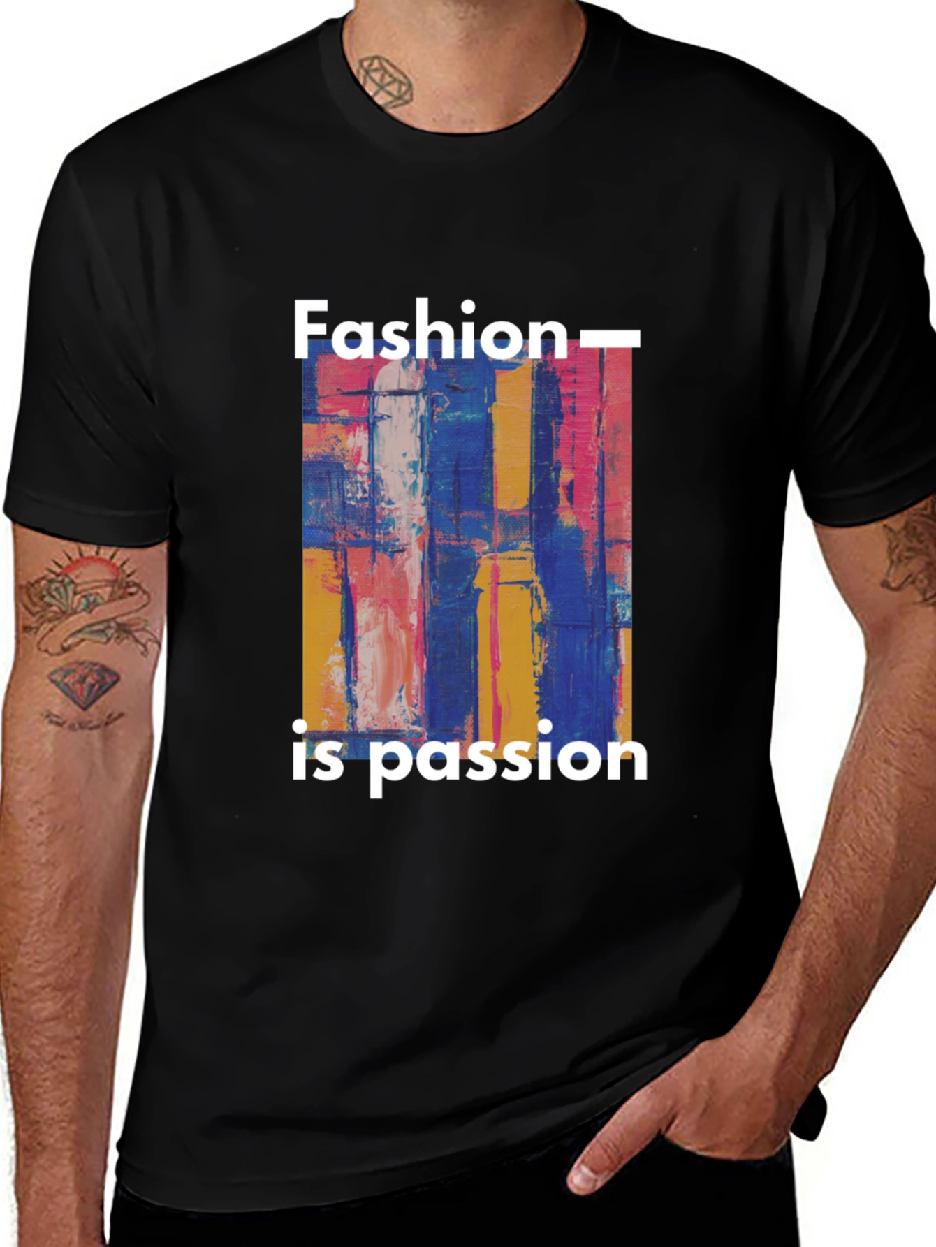Variant 25 of Fashion is Passion Artistic Graphic Tee - Black