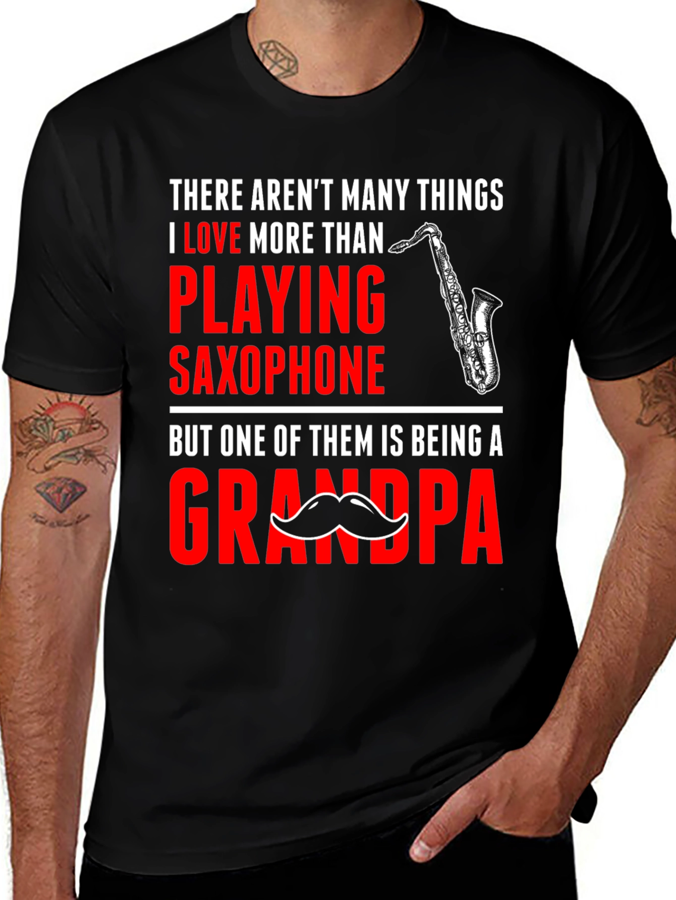 Variant 23 of Saxophone Grandpa T-Shirt - Musician Grandfather Gift