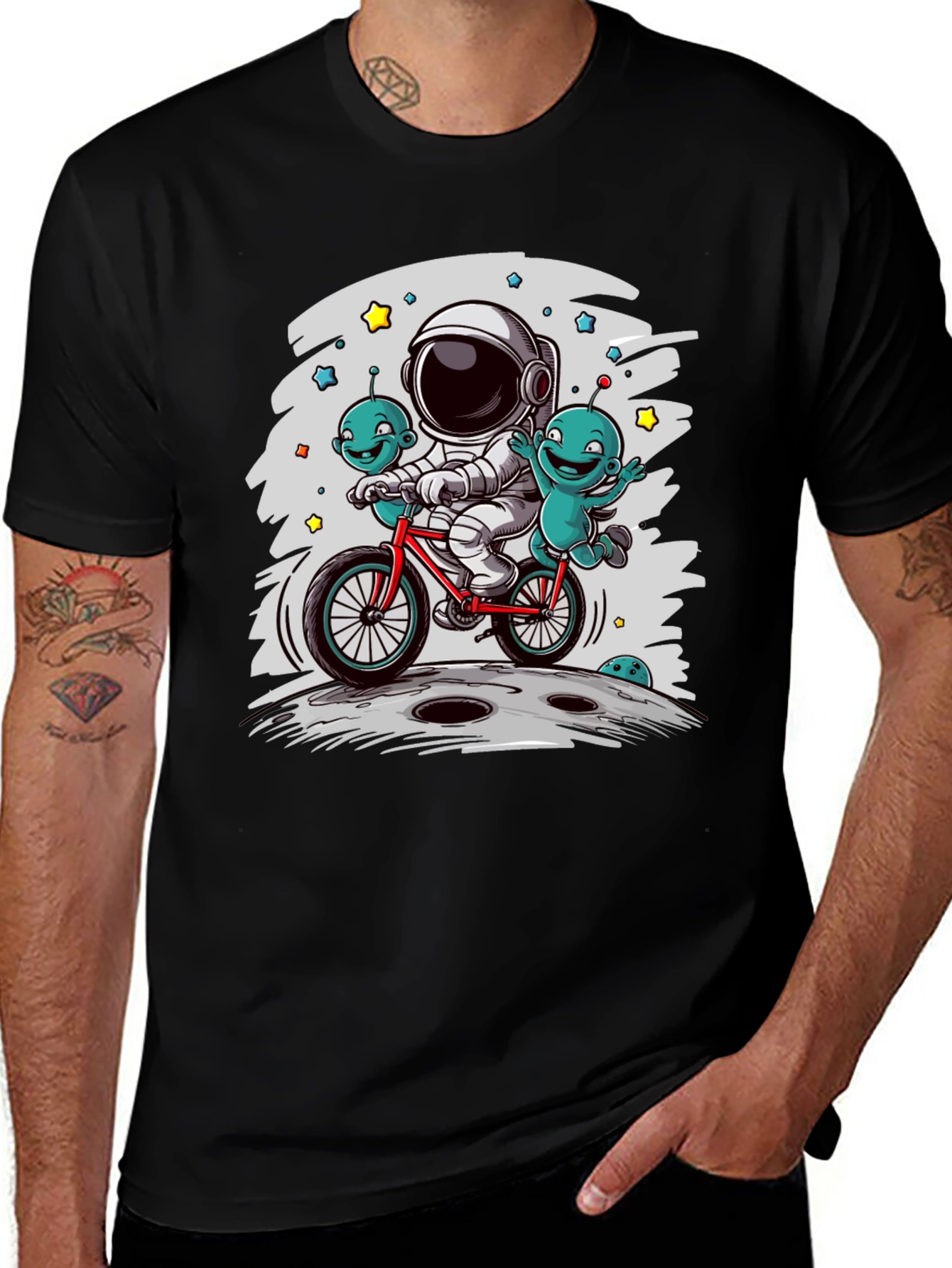 Variant 13 of Astronaut & Aliens Graphic Tee - Space Adventure T-Shirt