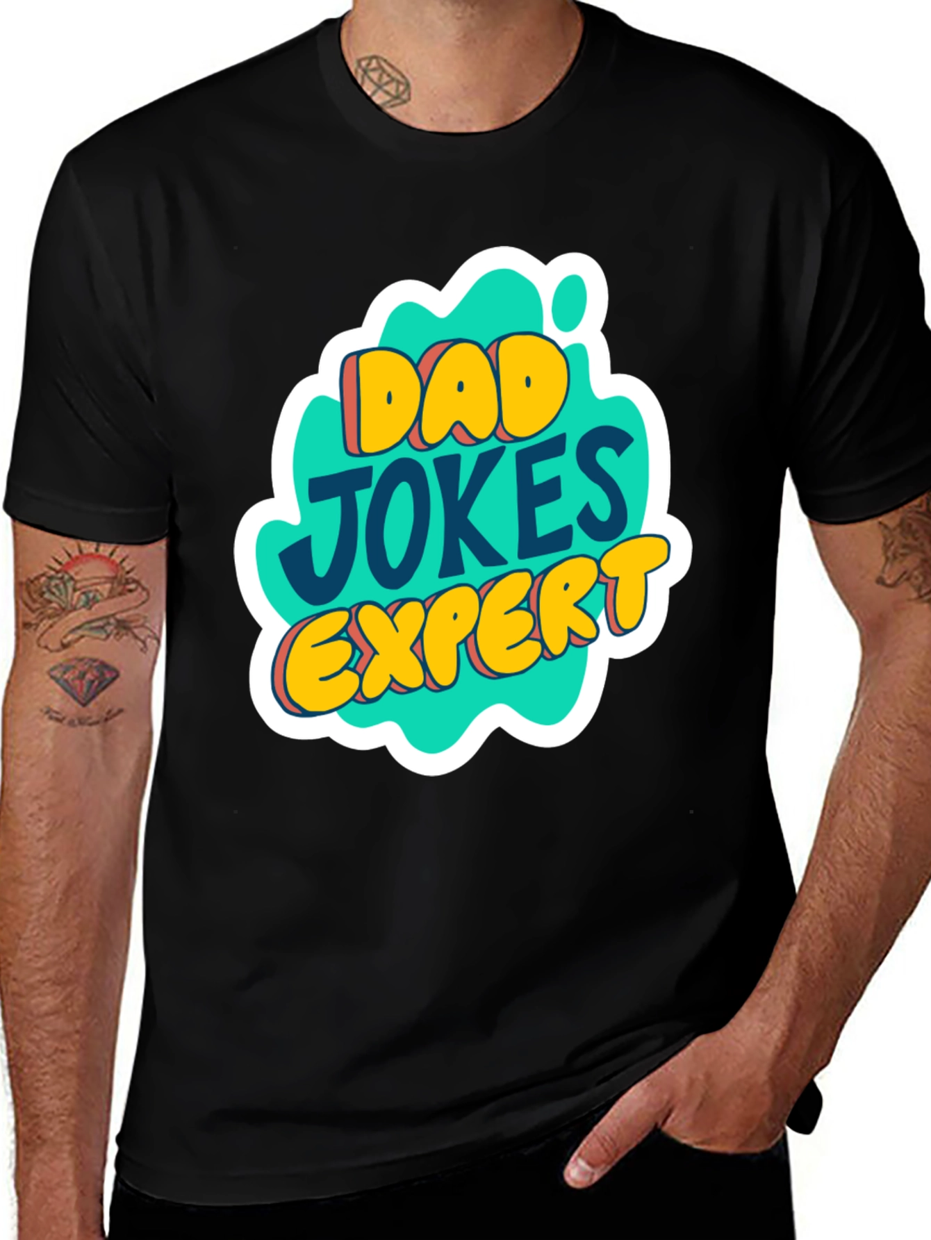 Variant 28 of Dad Jokes Expert Graphic Tee - Black