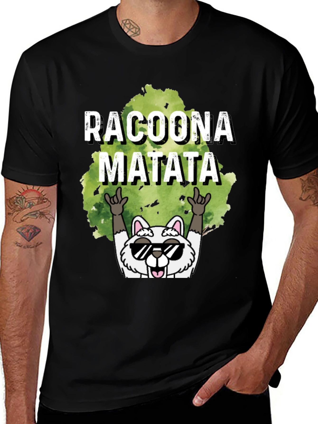 Variant 7 of Racoona Matata Graphic Tee - Funny Raccoon T-Shirt