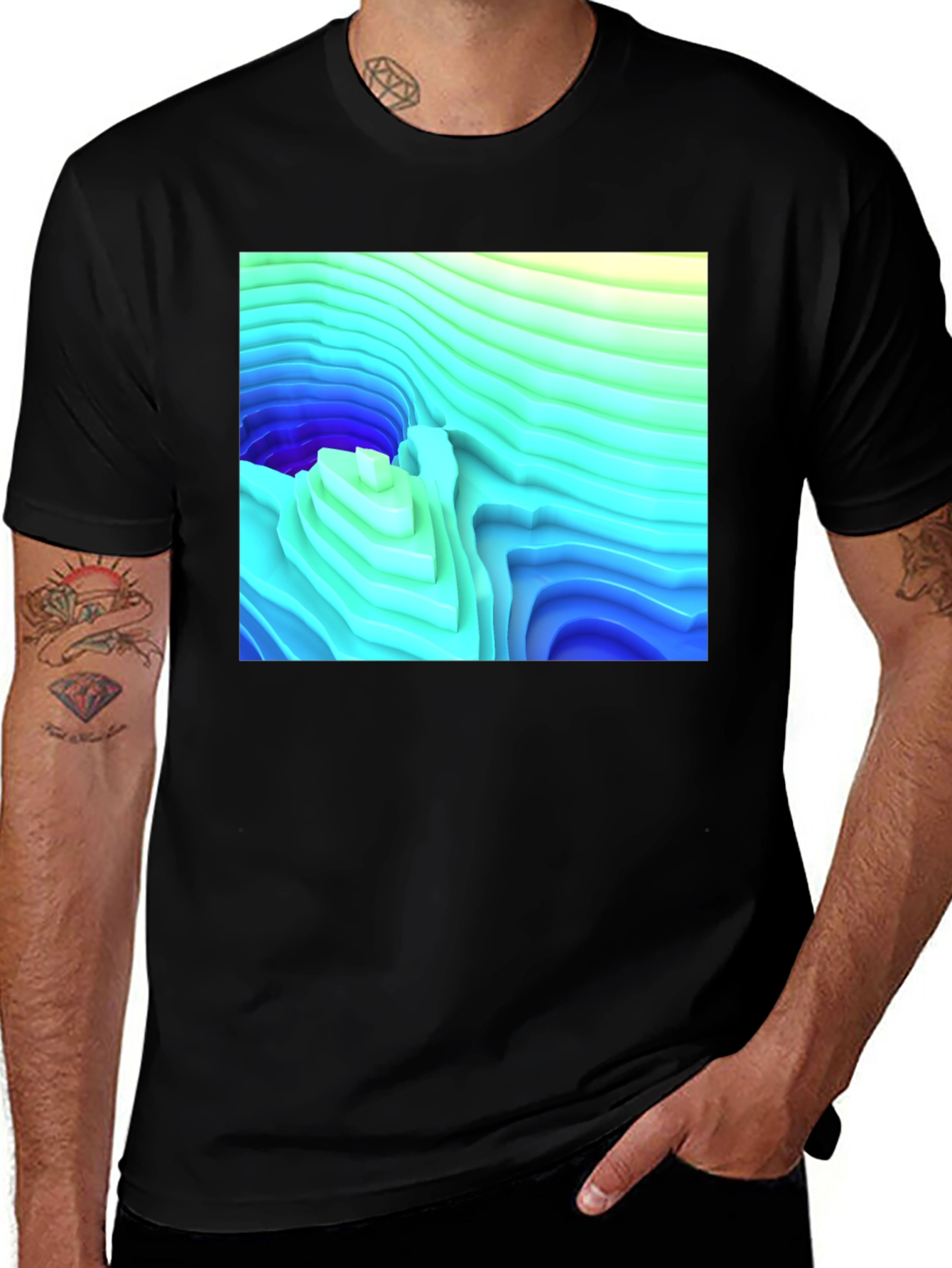 Variant 22 of Abstract Topographic T-Shirt