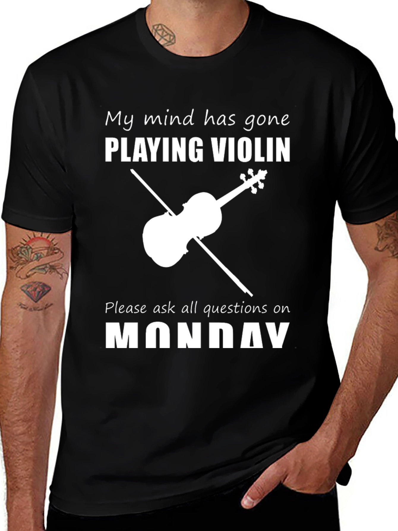 Variant 17 of Funny Violinist T-Shirt: "My Mind Has Gone Playing Violin"