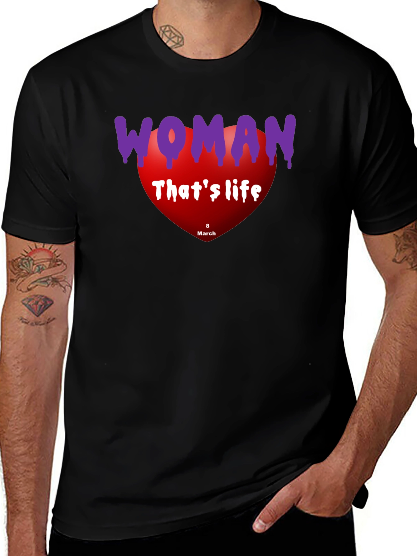 Variant 23 of Woman's Day T-Shirt: That's Life Heart Design
