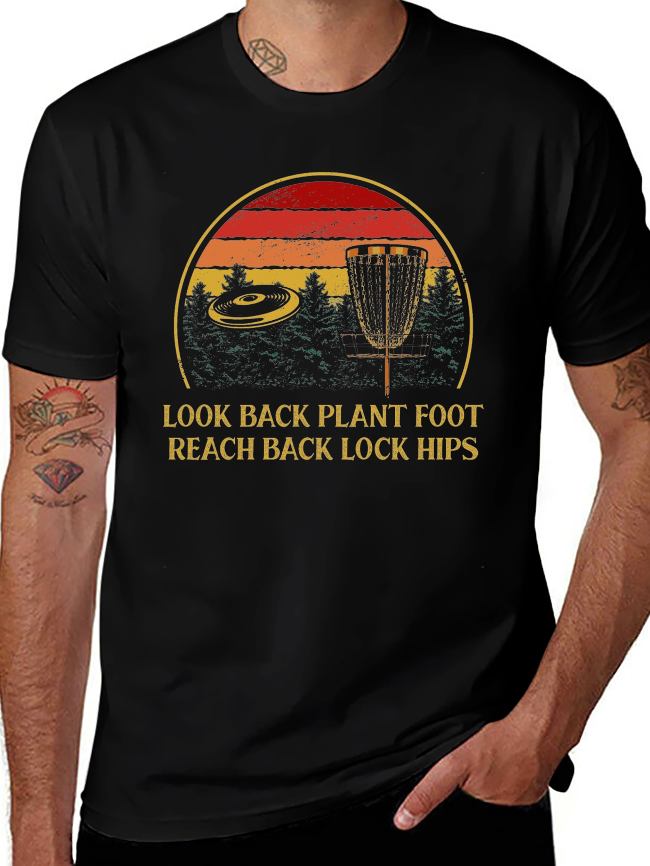 Variant 13 of Disc Golf T-Shirt - Throw Back Plant Foot Tee