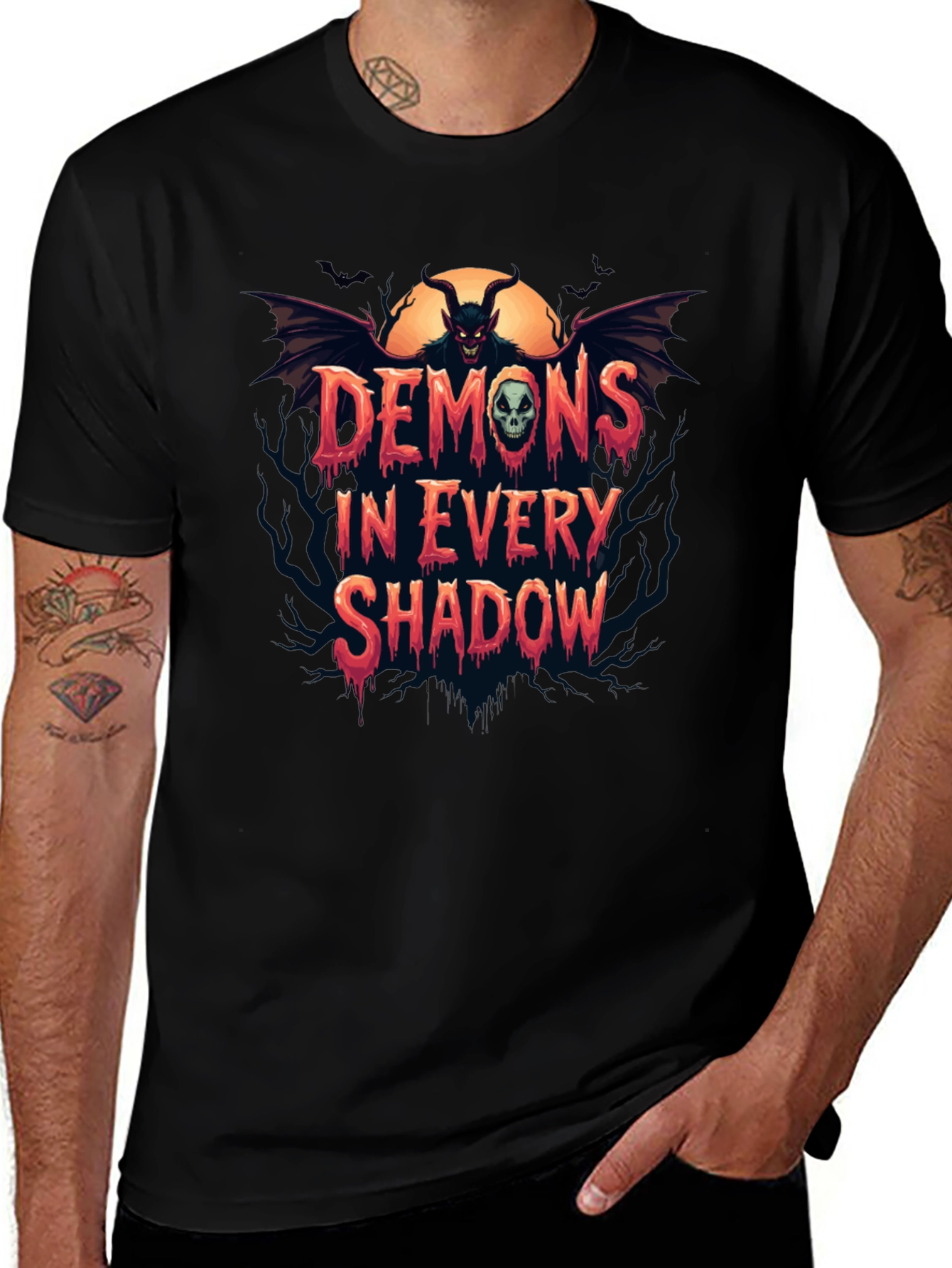 Variant 27 of Demons in Every Shadow Graphic Tee - Black