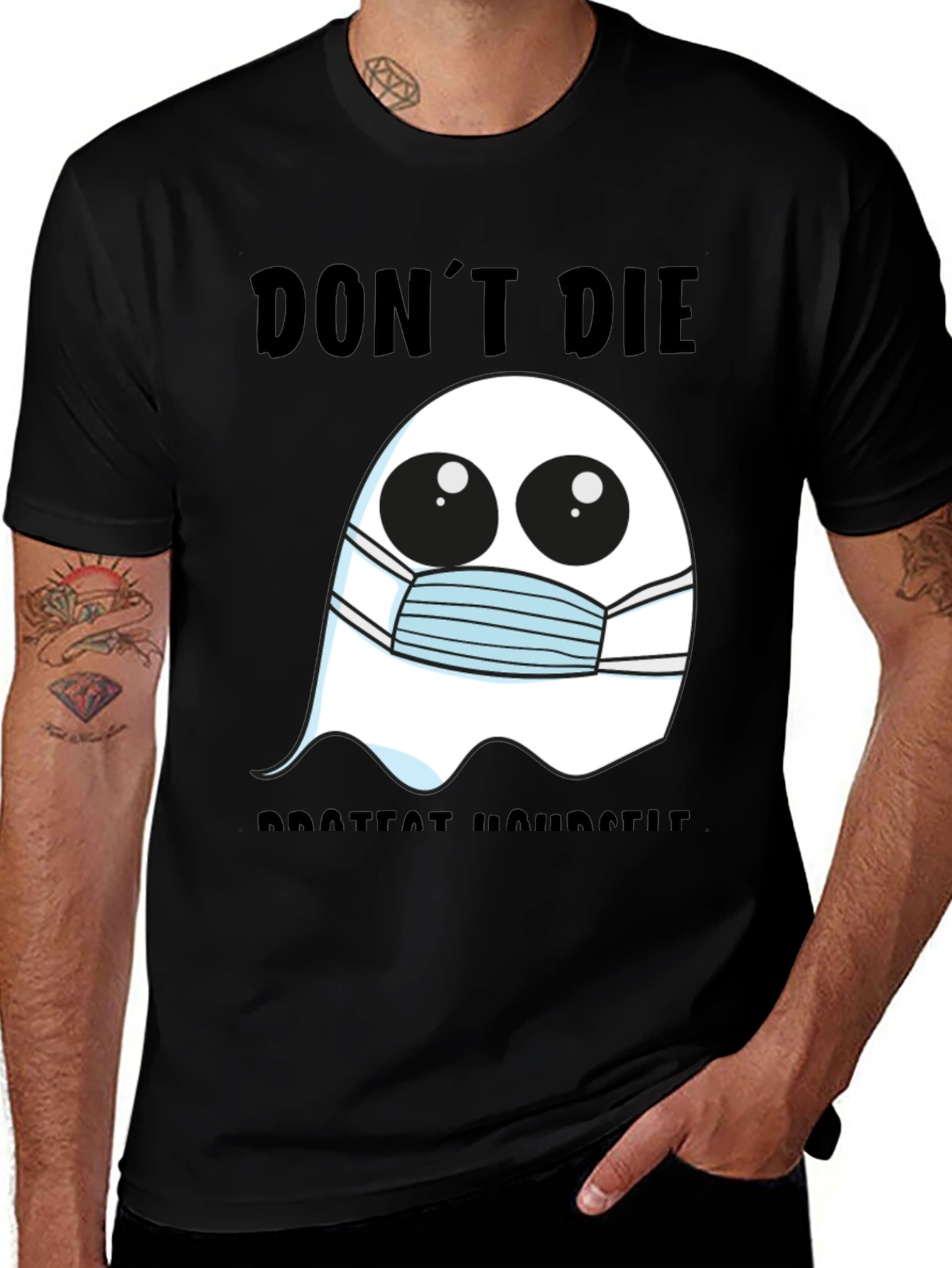 Variant 7 of Ghost Face Mask Tee: Don't Die, Protect Yourself!