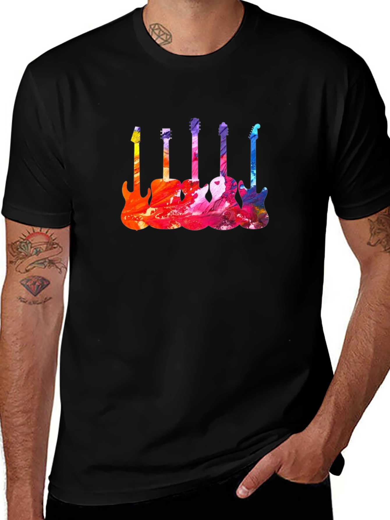 Variant 23 of Colorful Guitar T-Shirt - Music Lover Tee