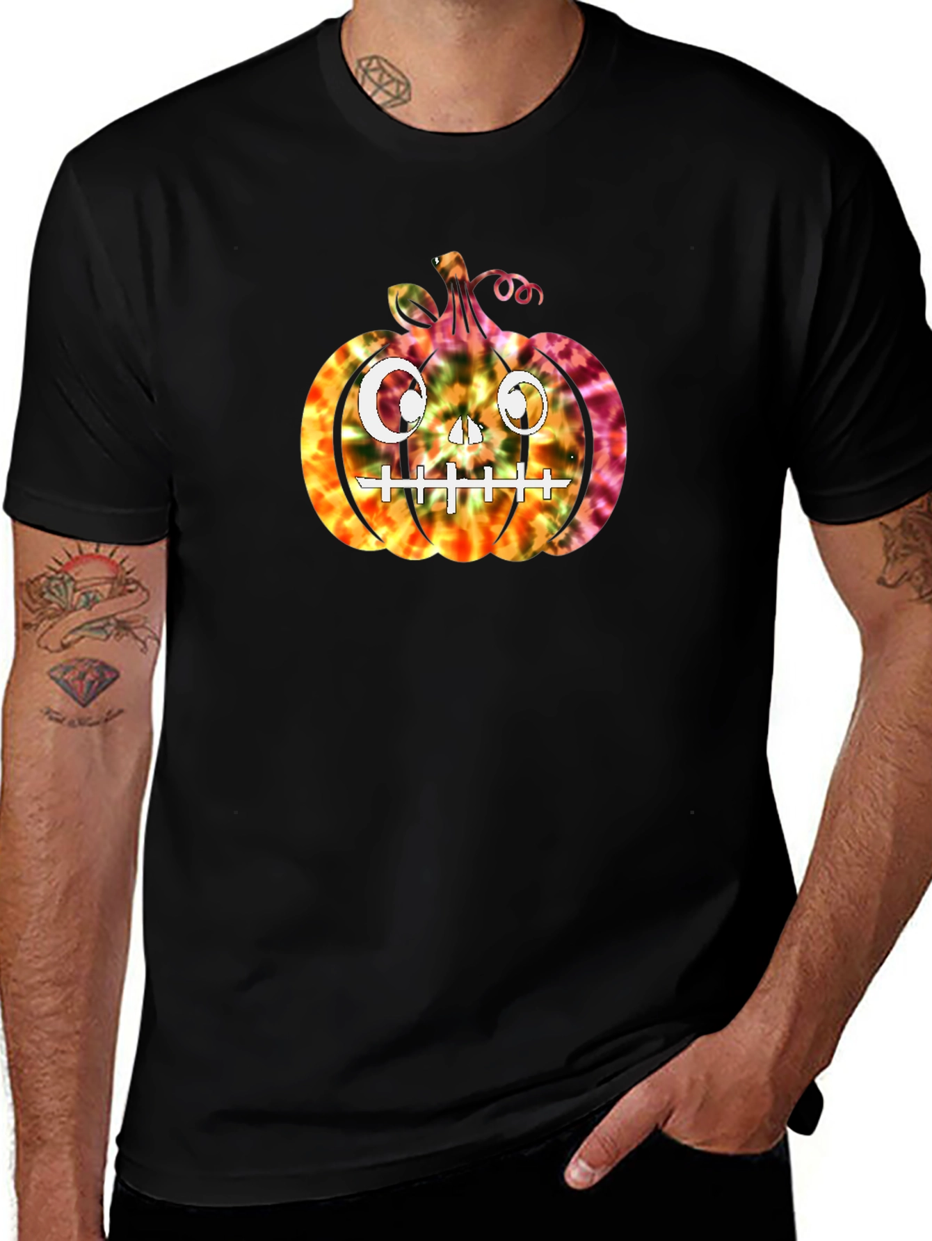 Variant 16 of Tie-Dye Pumpkin Halloween T-Shirt