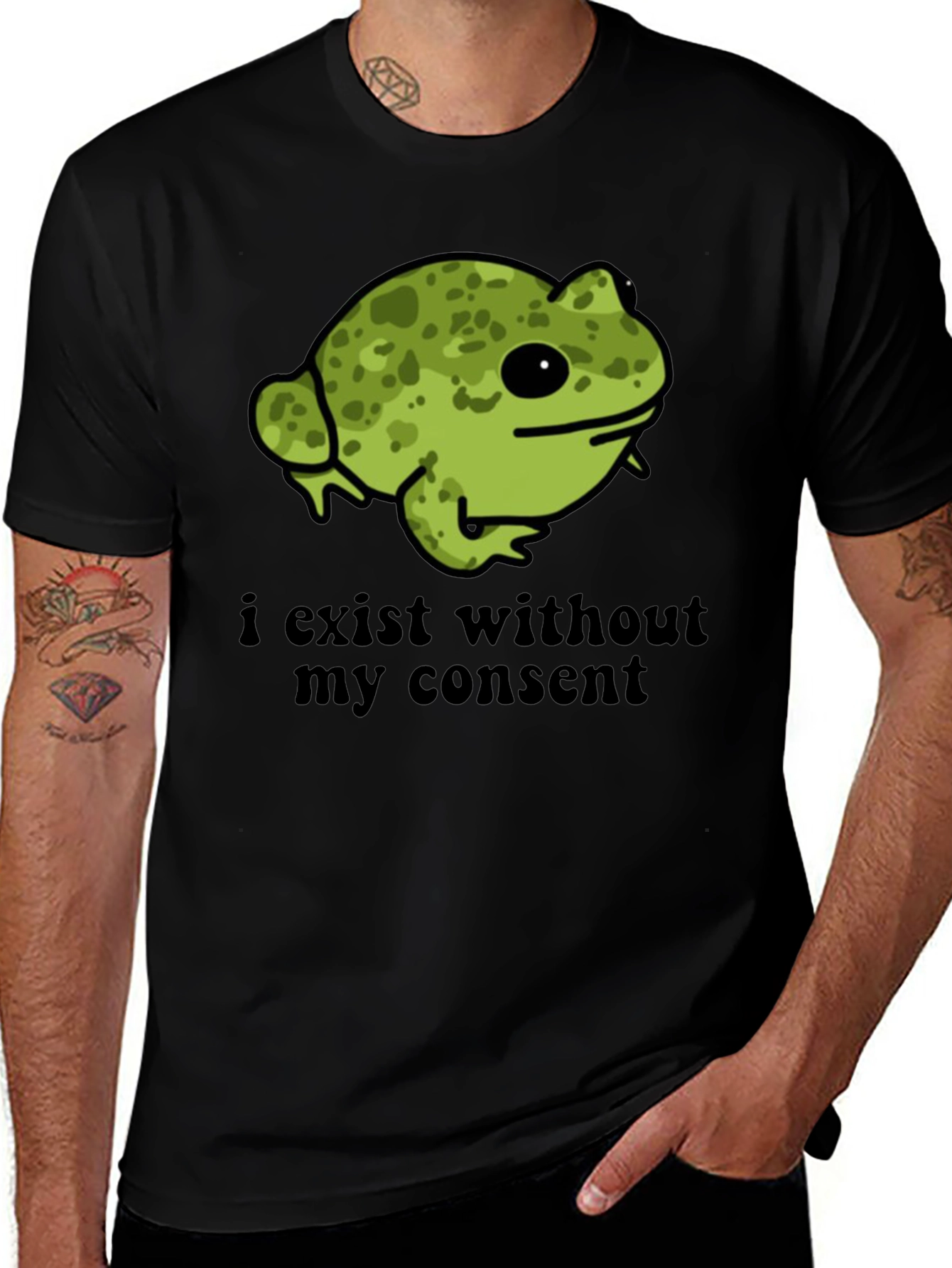 Variant 25 of I Exist Without My Consent Frog Graphic T-Shirt