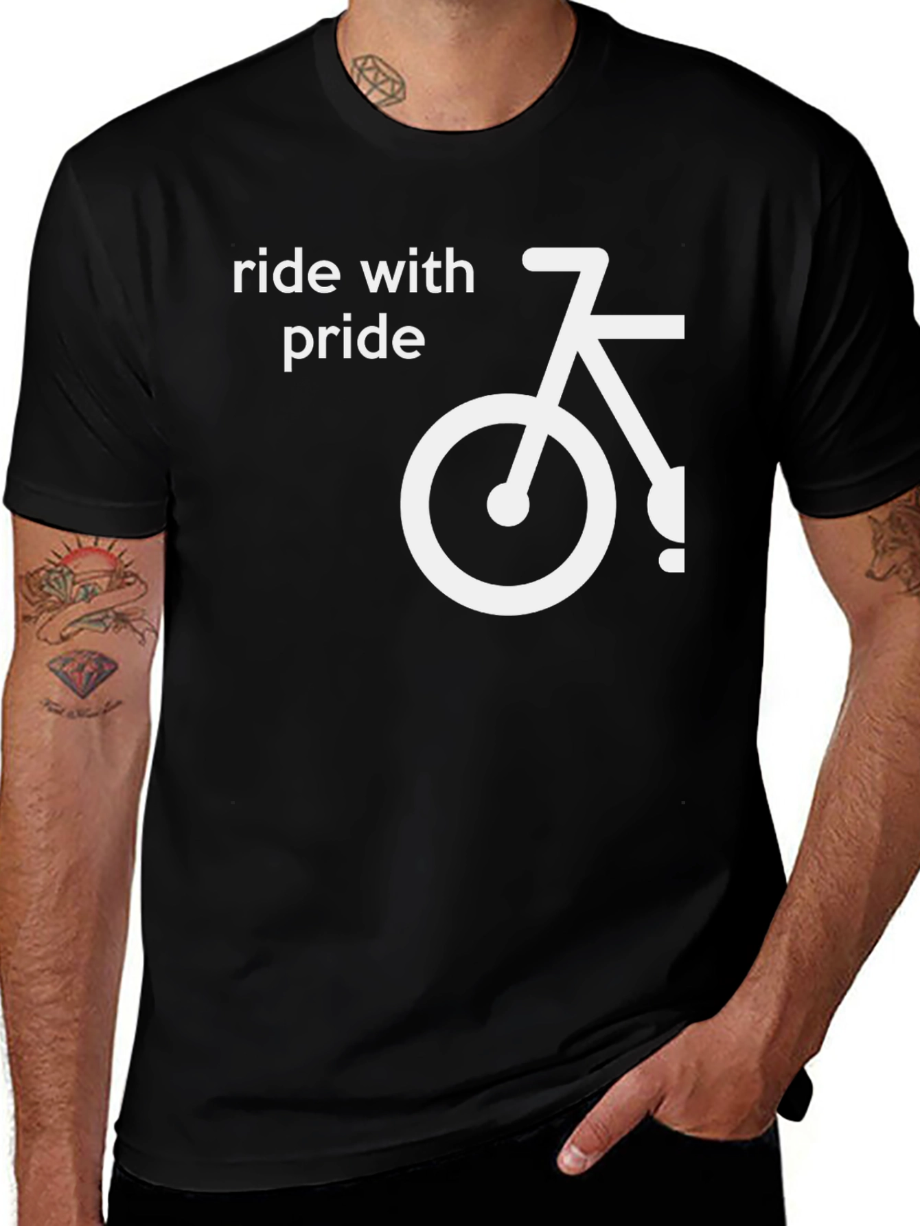 Variant 11 of Ride With Pride Bicycle Graphic T-Shirt