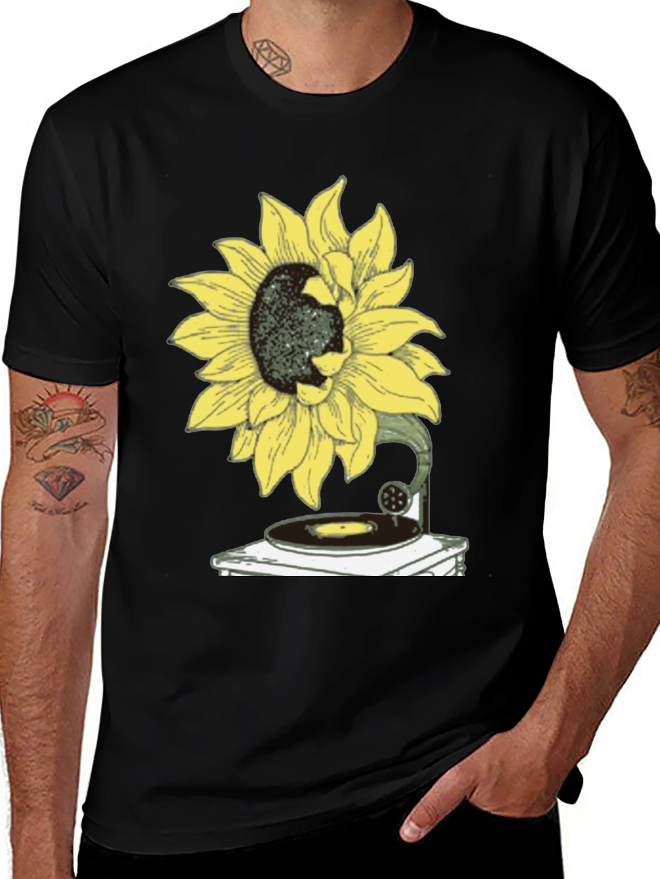 Variant 21 of Sunflower Record Player Graphic Tee