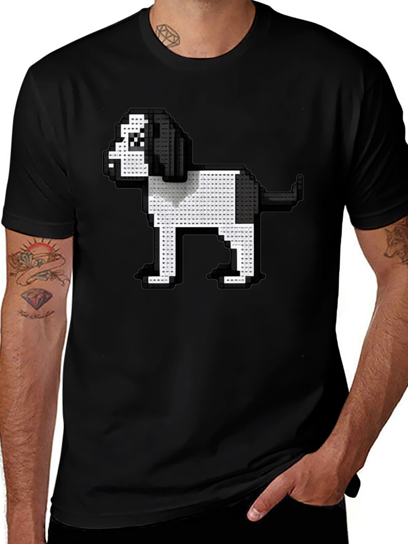 Variant 20 of Pixel Dog Graphic Tee - Retro Gamer Style