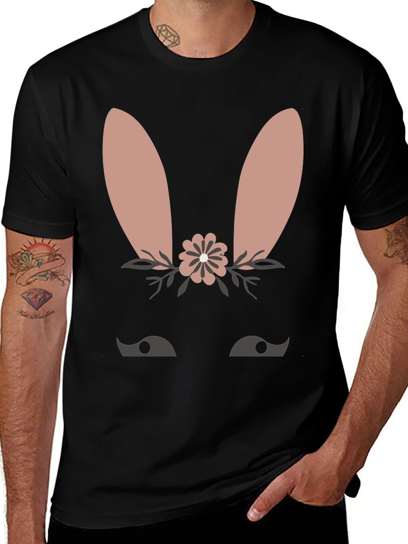 Variant 24 of Cute Bunny Face T-Shirt - Easter Spring Tee