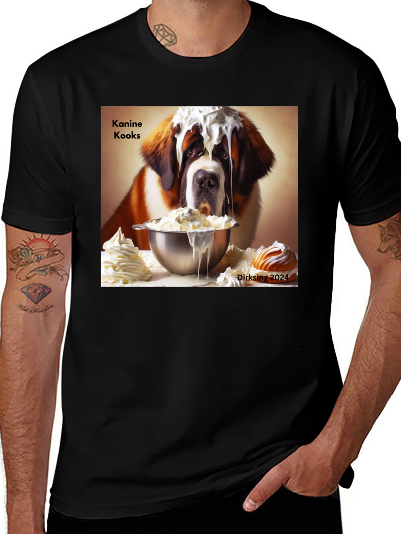 Kanine Kooks Dog & Whipped Cream Graphic T-Shirt