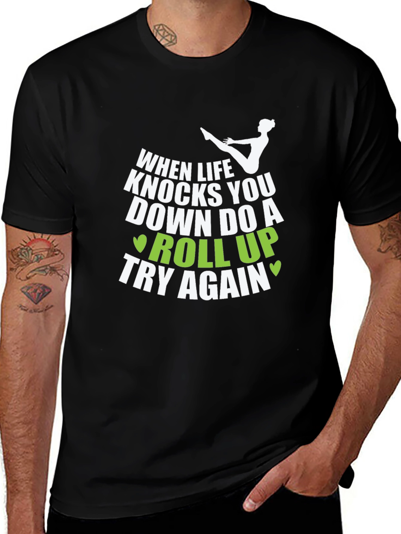 Variant 23 of Pilates Roll Up T-Shirt - Inspirational Workout Tee