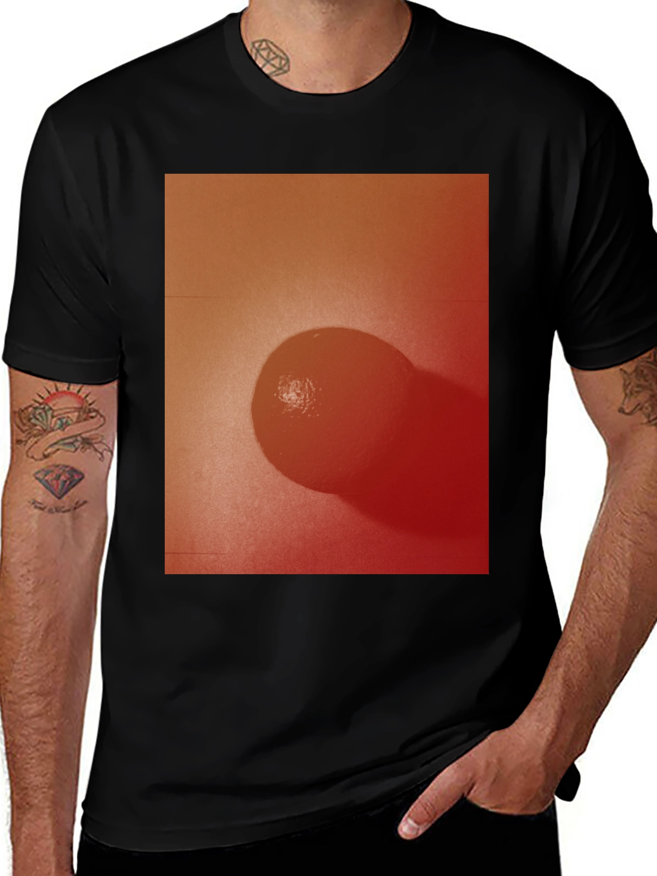 Variant 26 of Orange on Red T-Shirt