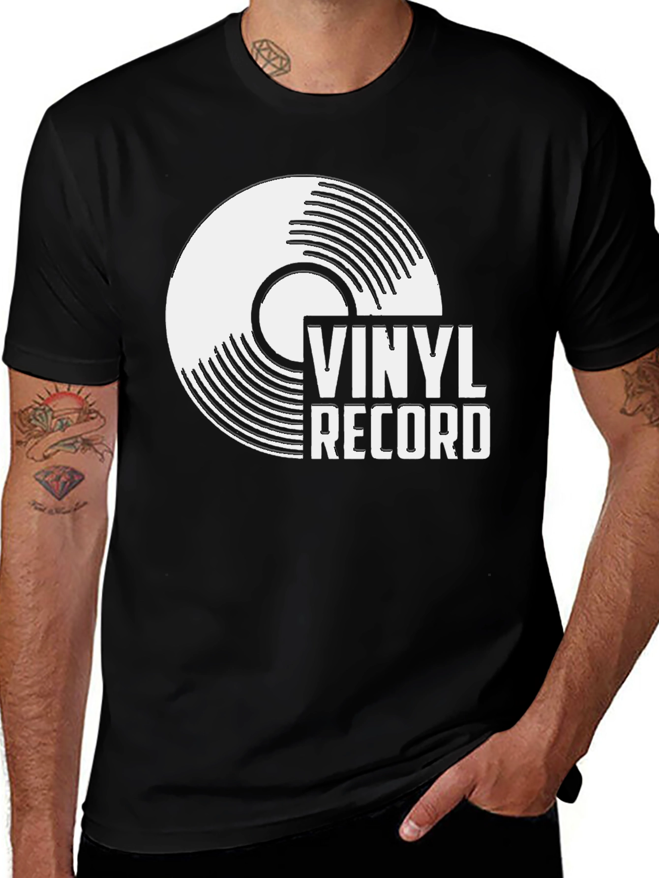 Variant 2 of Vinyl Record Graphic T-Shirt - Retro Music Tee