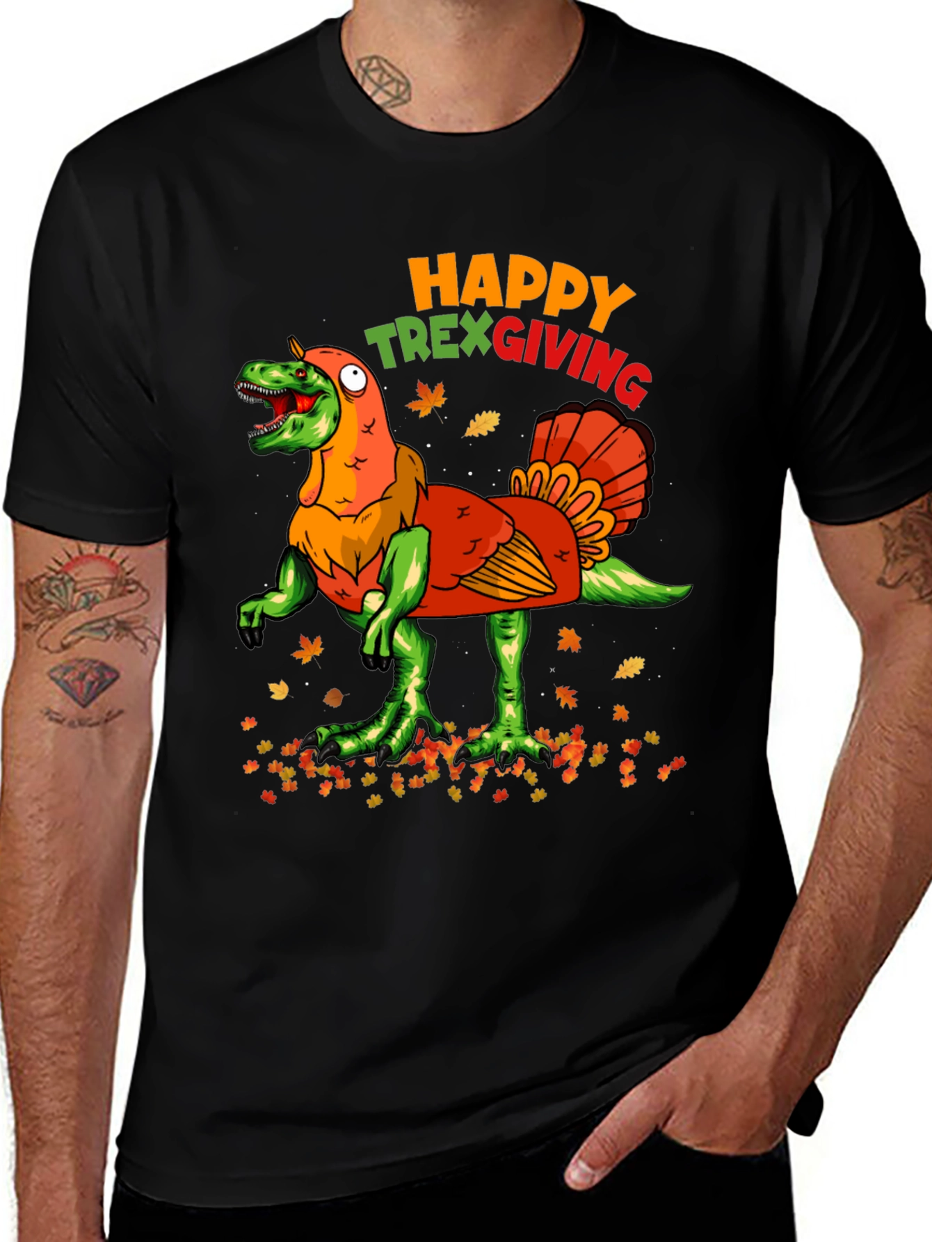 Variant 22 of Happy Trexgiving T-Shirt Funny Thanksgiving Turkey Dinosaur Tee