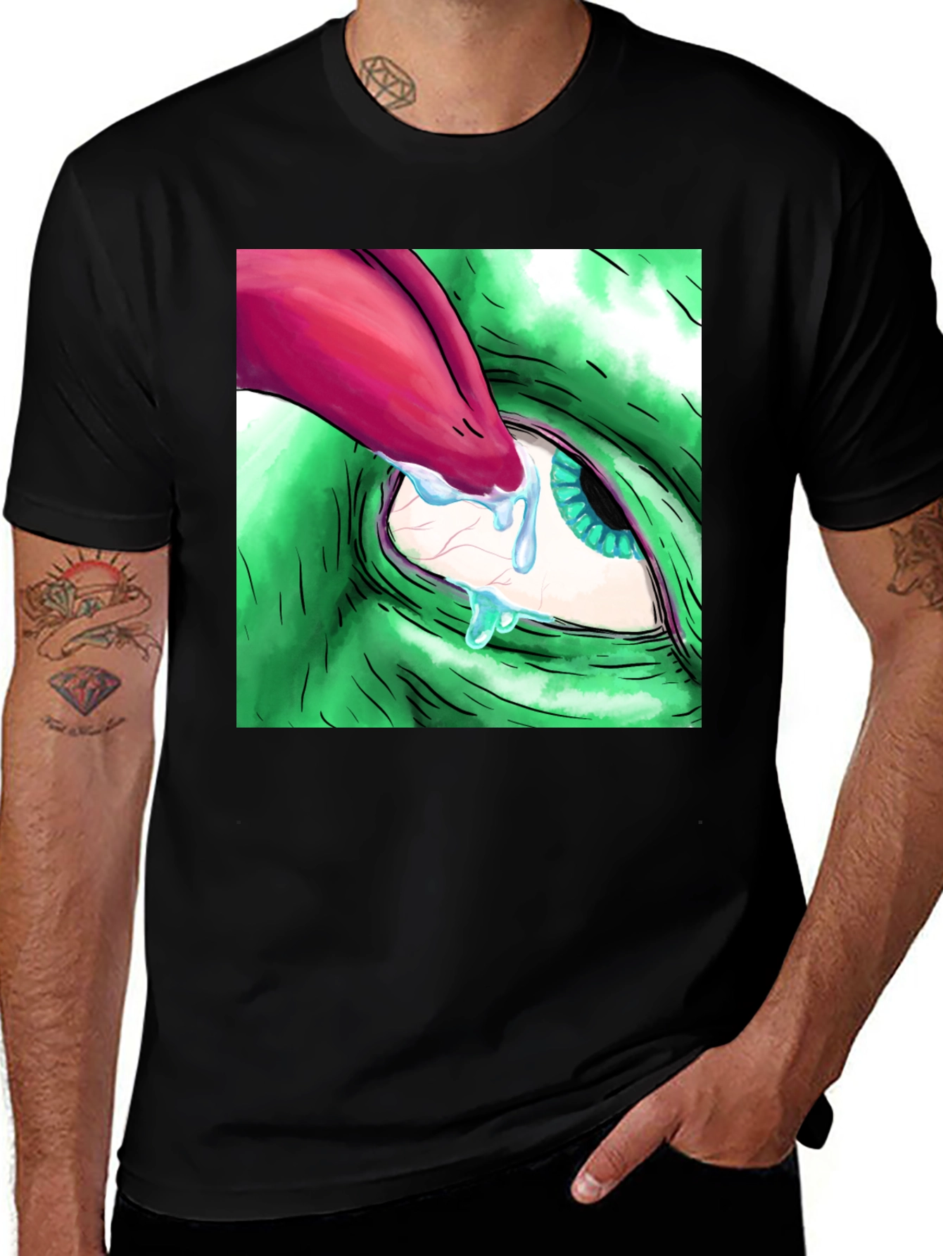 Variant 10 of Eye Lick Graphic Tee - Edgy Streetwear