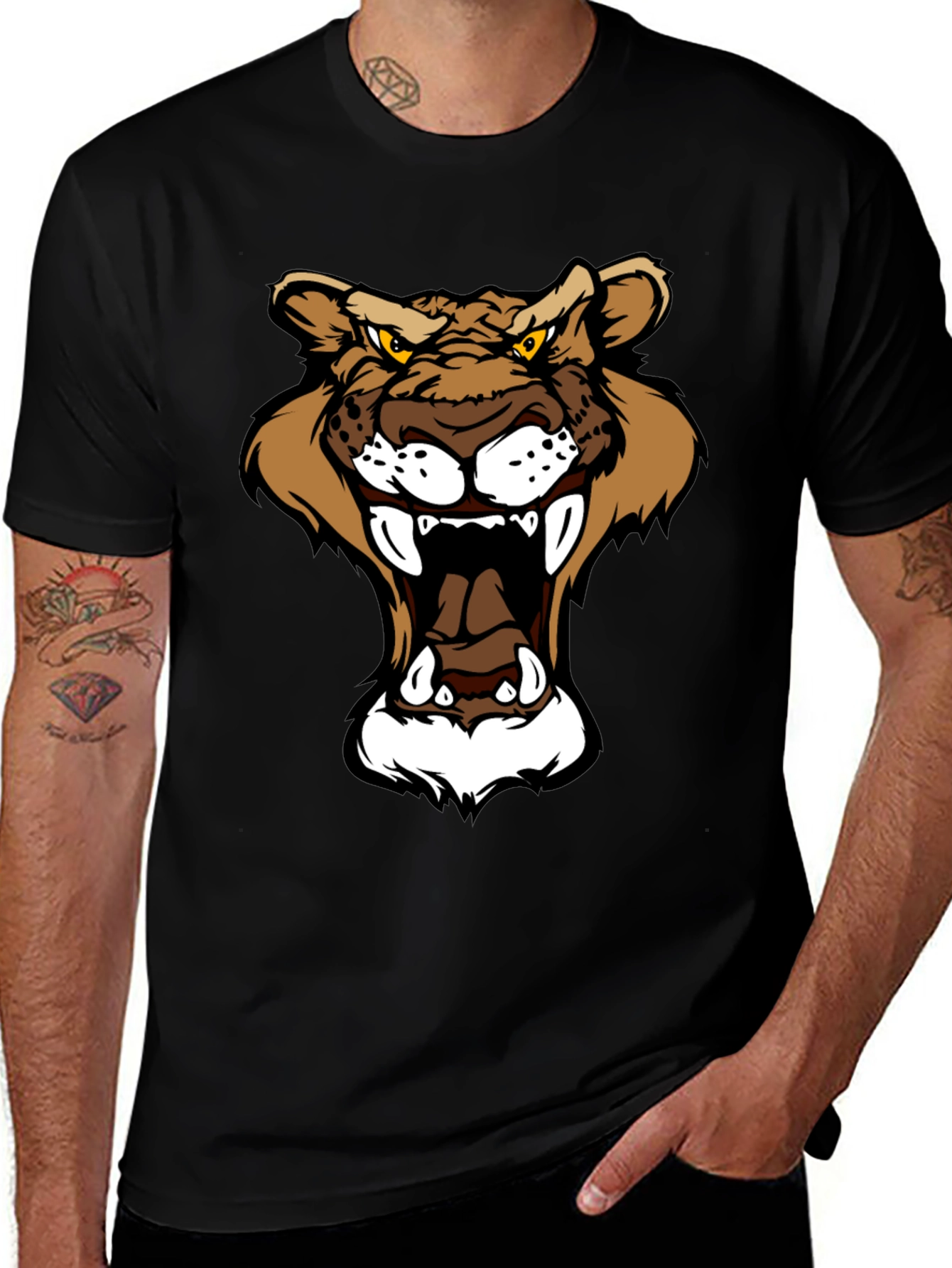Variant 26 of Roaring Mountain Lion Graphic T-Shirt