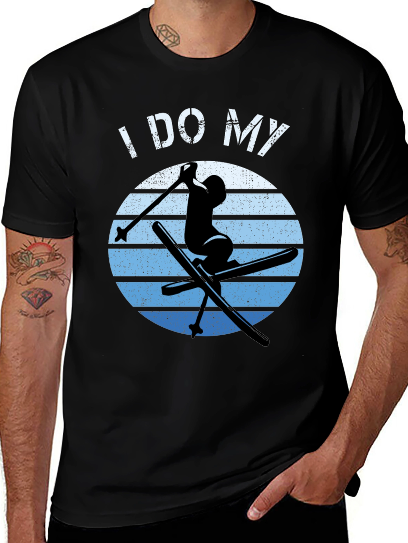 Variant 22 of Skiing Silhouette Graphic Tee - "I Do My Own Stunts"