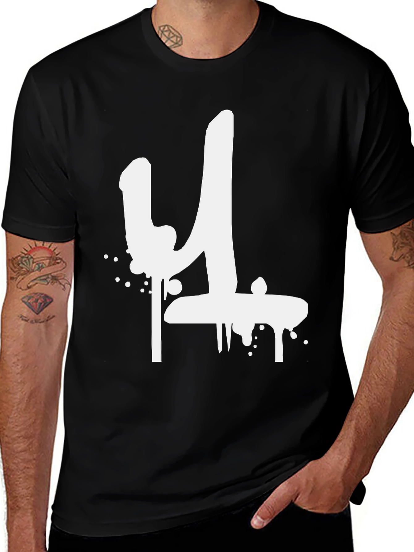 Variant 9 of Graffiti Style Number 4 Black T-Shirt