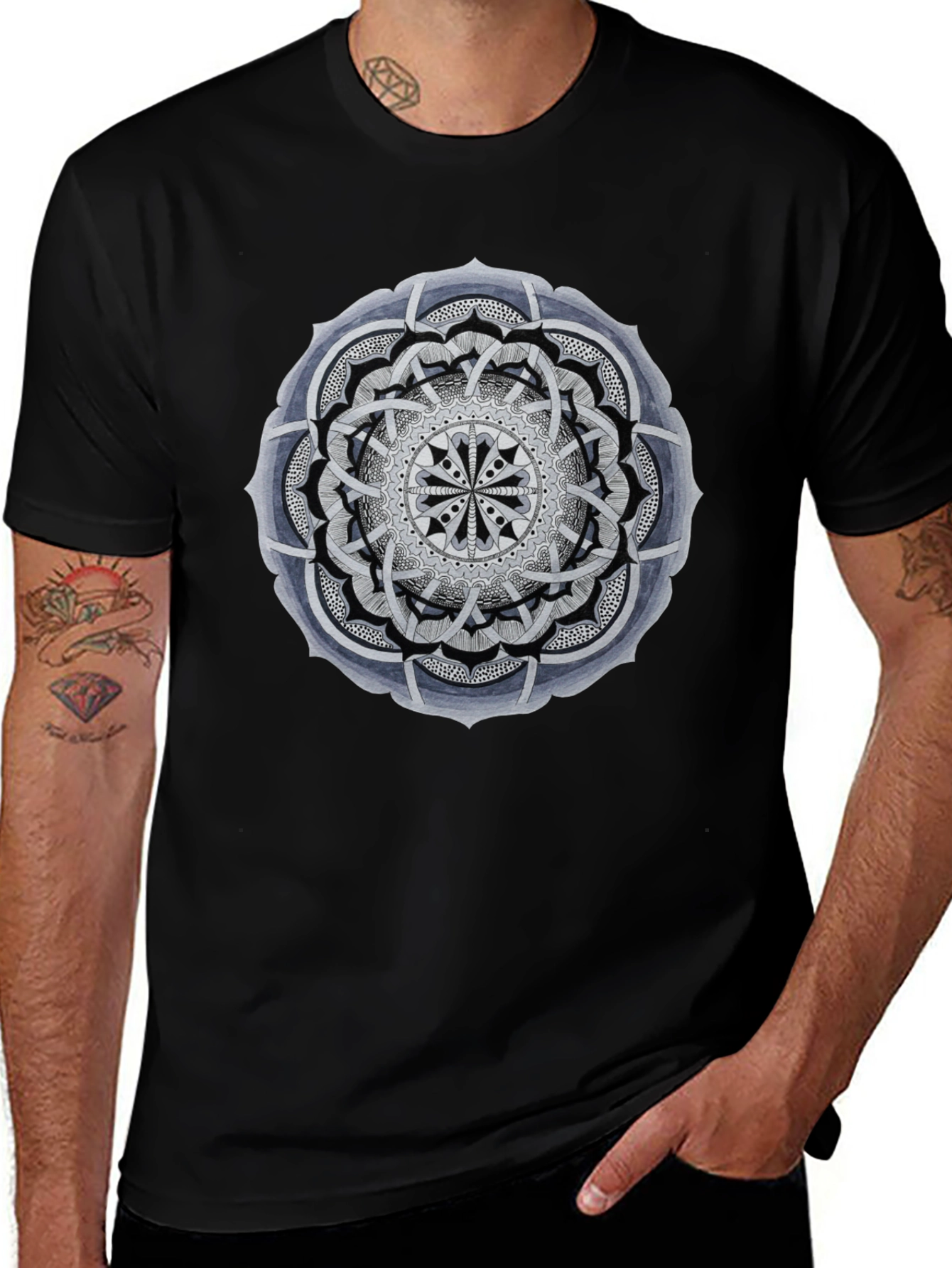 Variant 20 of Mandala Graphic Black T-Shirt
