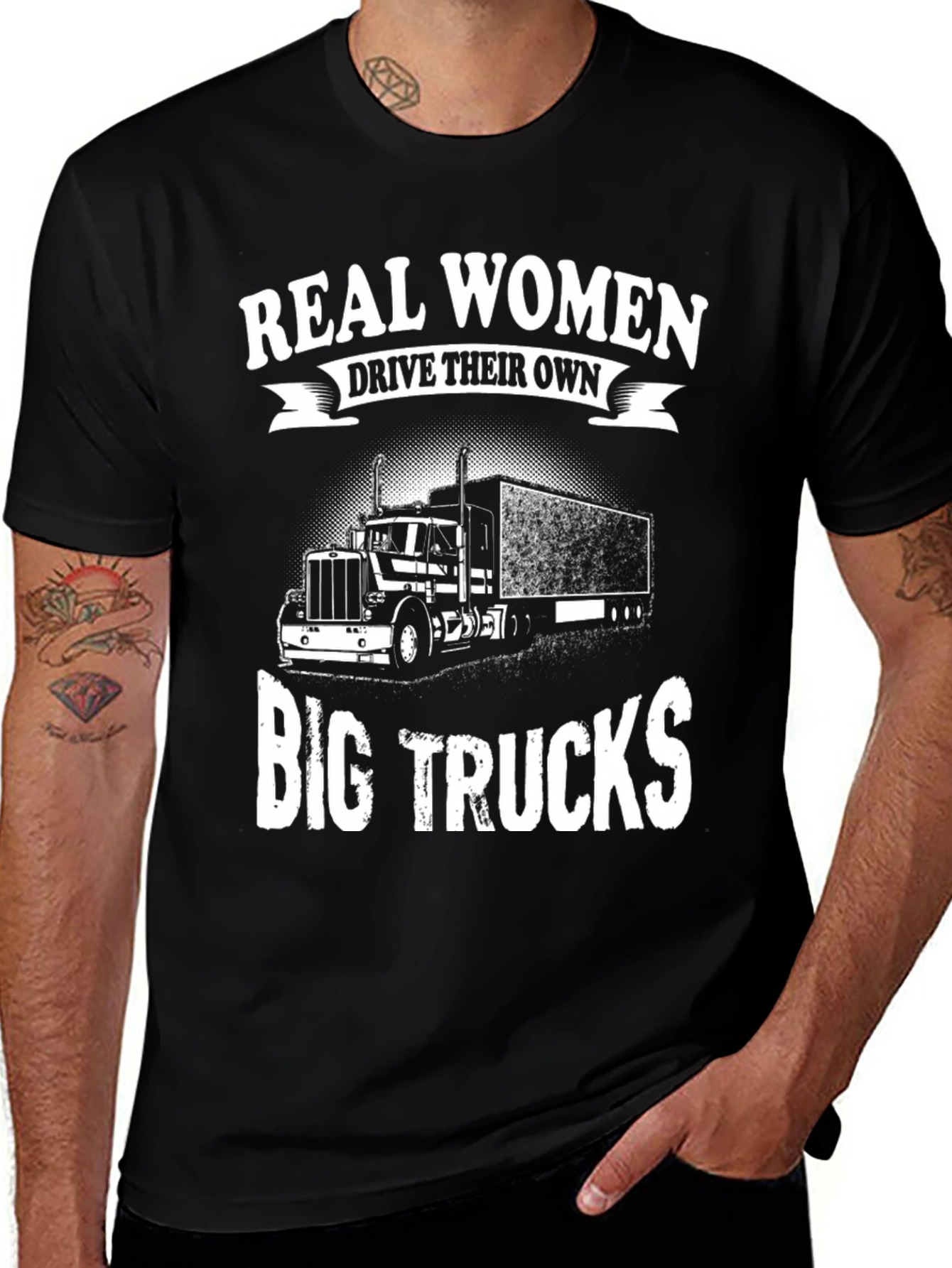 Variant 19 of Real Women Drive Big Trucks Graphic Tee