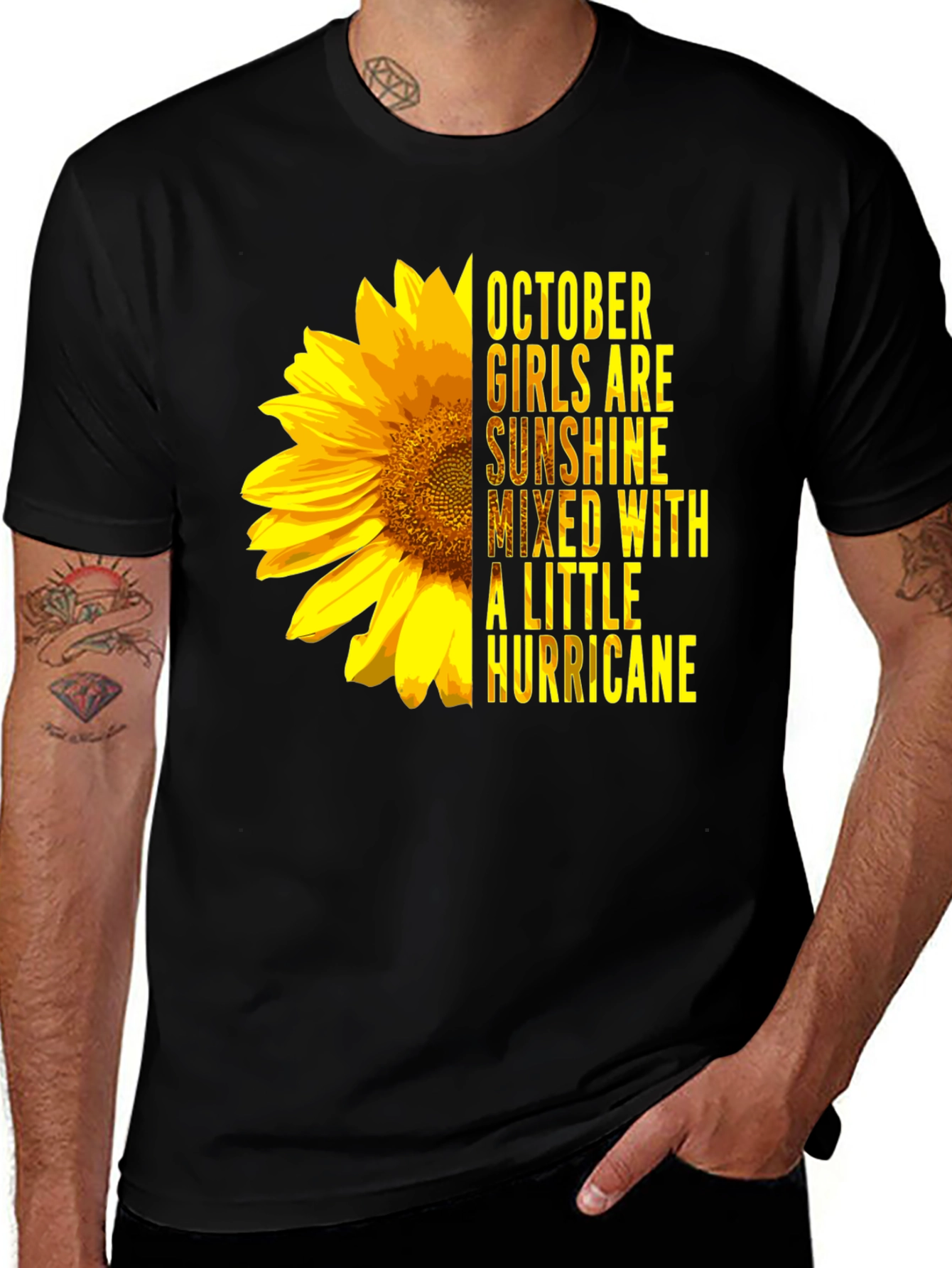 Variant 2 of October Girl Sunflower Graphic Tee - Black